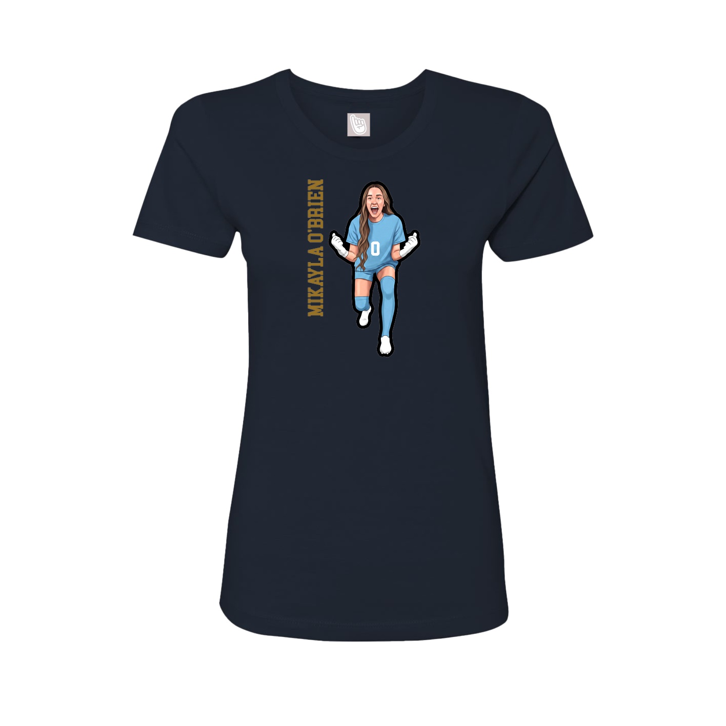Womens Tee — Name Vertical in Navy