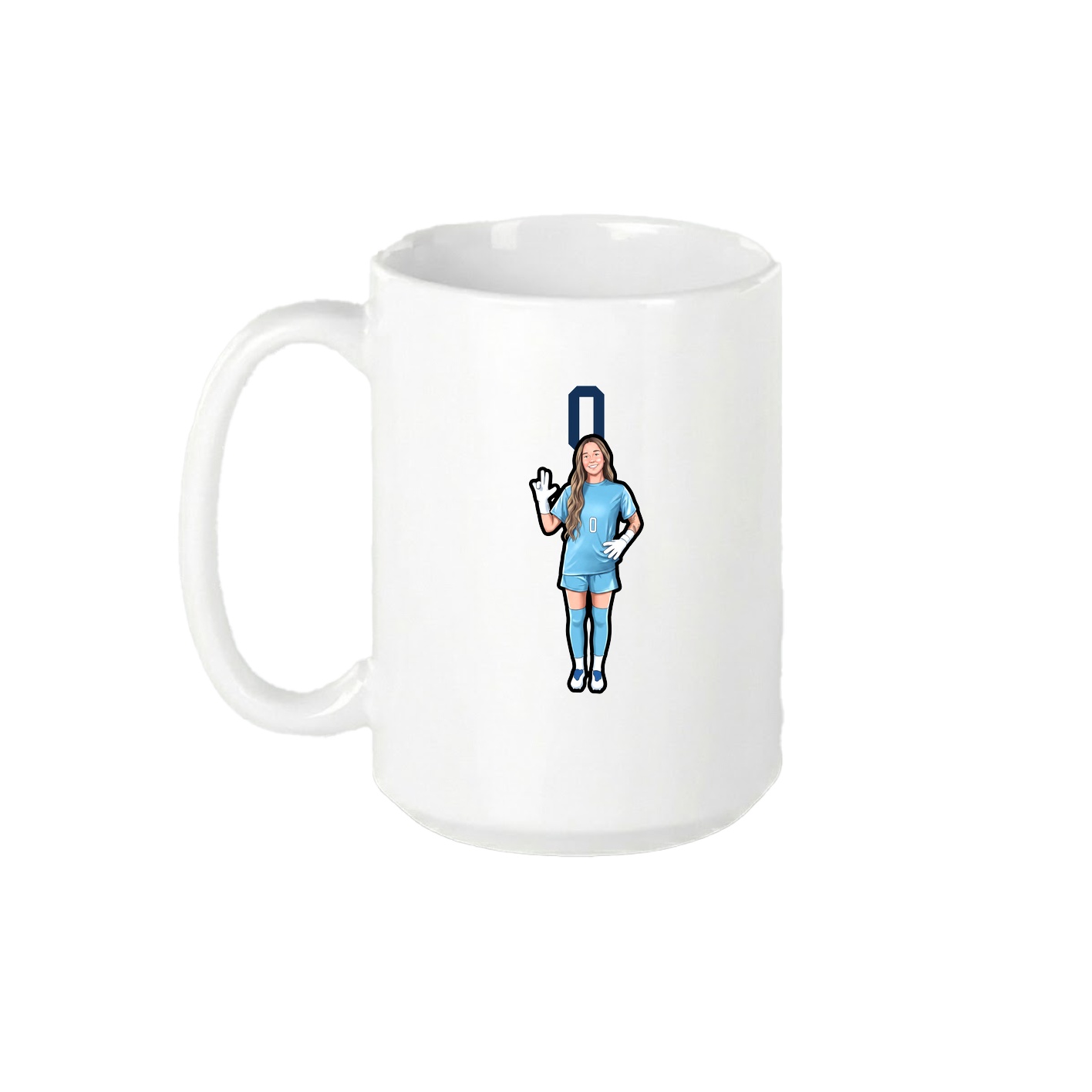 15oz Coffee Mug — Number Top in White
