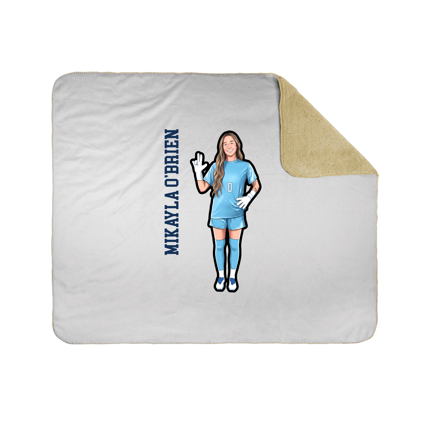 Throw Blanket — Name Vertical in White
