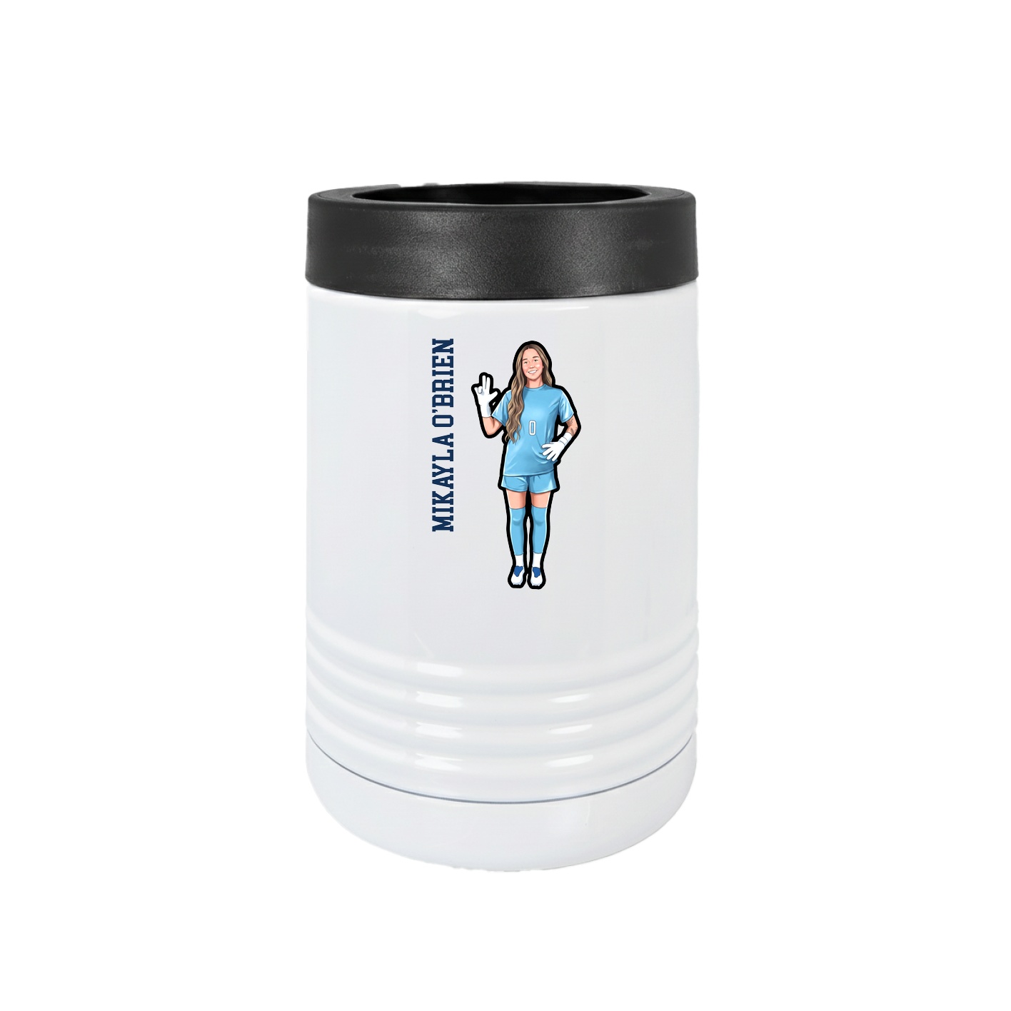 Beverage Holder — Name Vertical in White