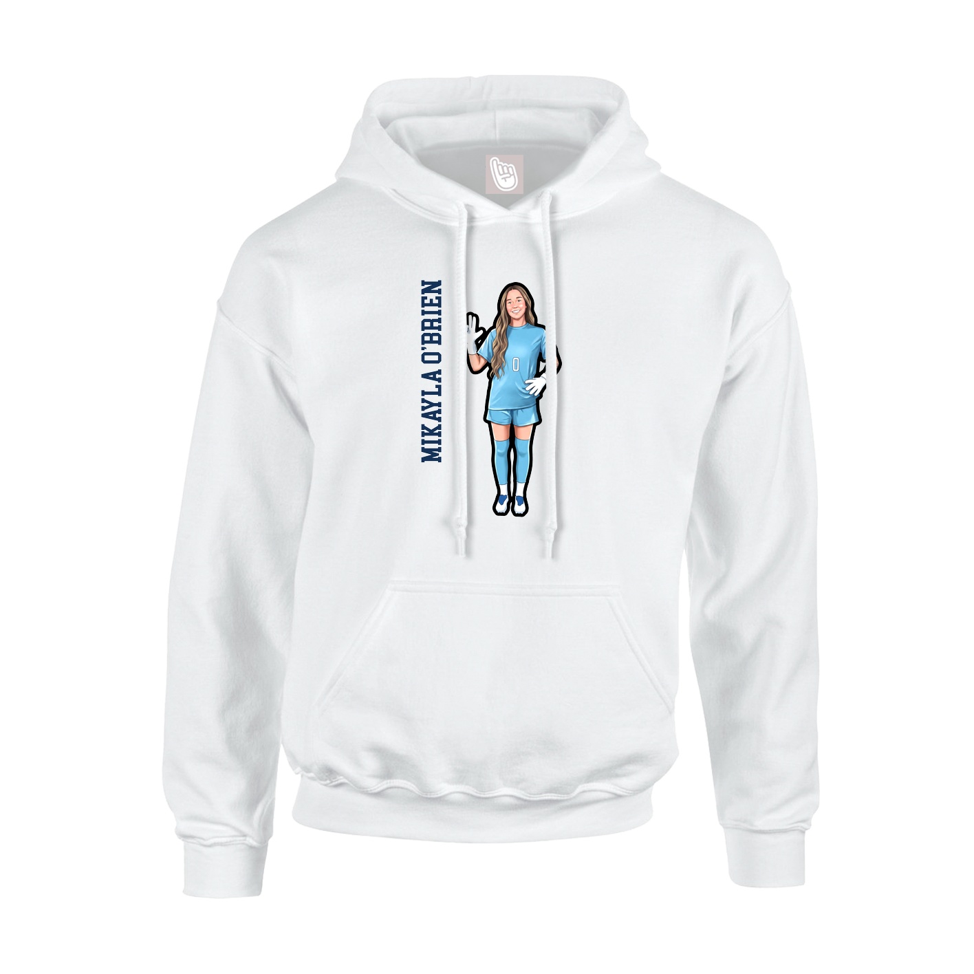 Youth Hoodie — Name Vertical in White