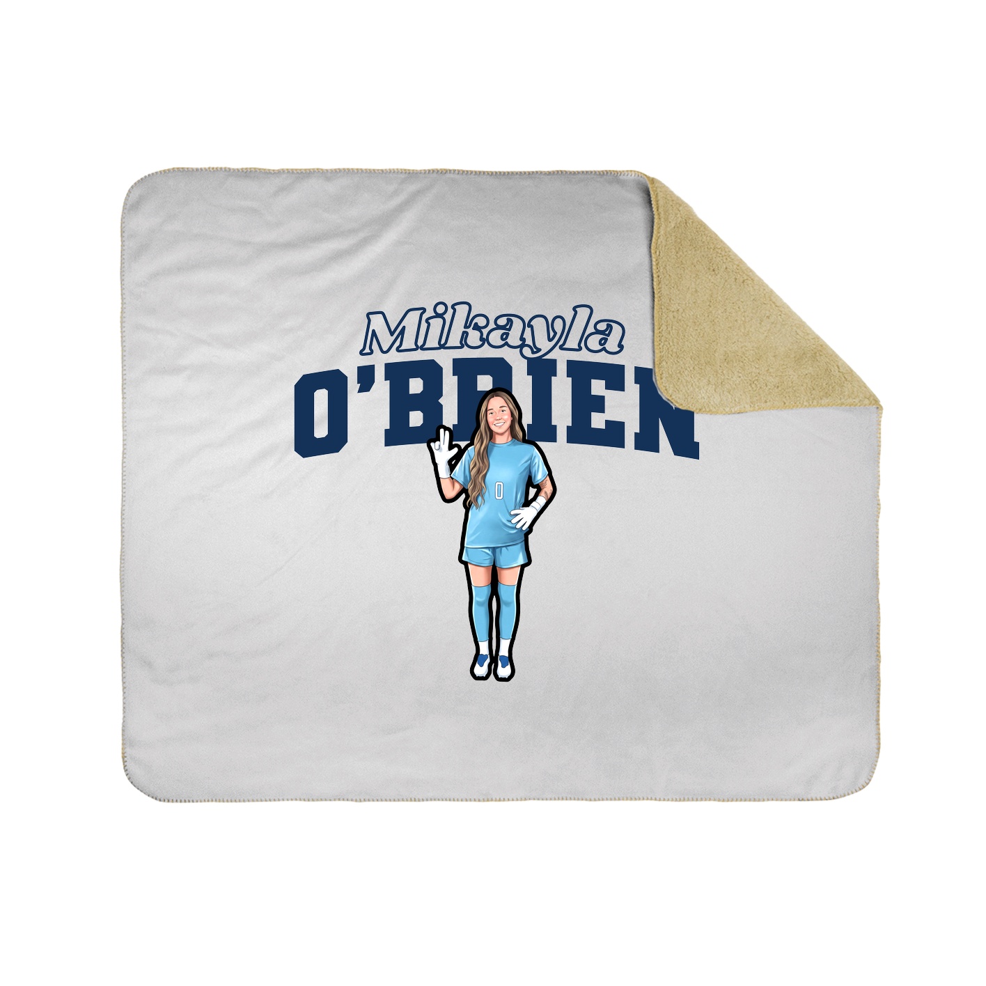 Throw Blanket — Name Arch in White