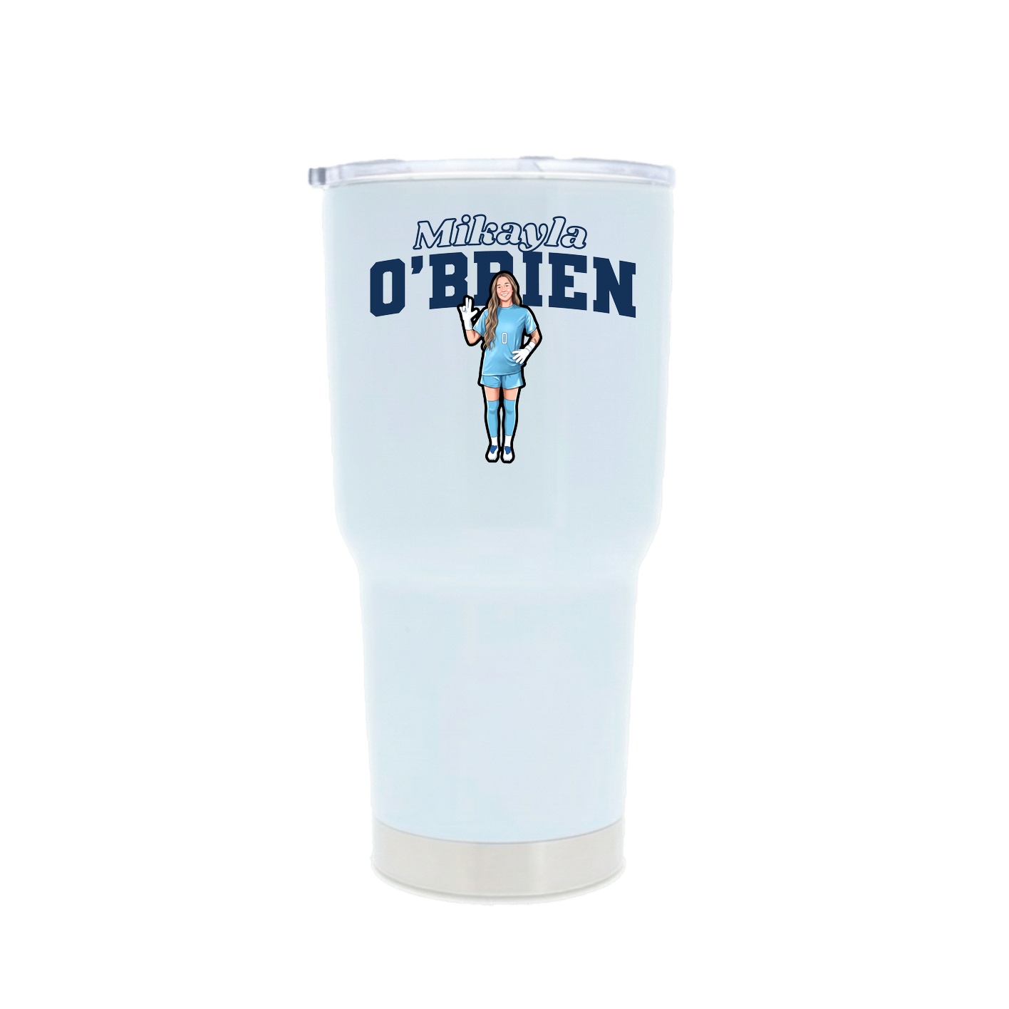 30oz Stainless Steel Tumbler — Name Arch in White
