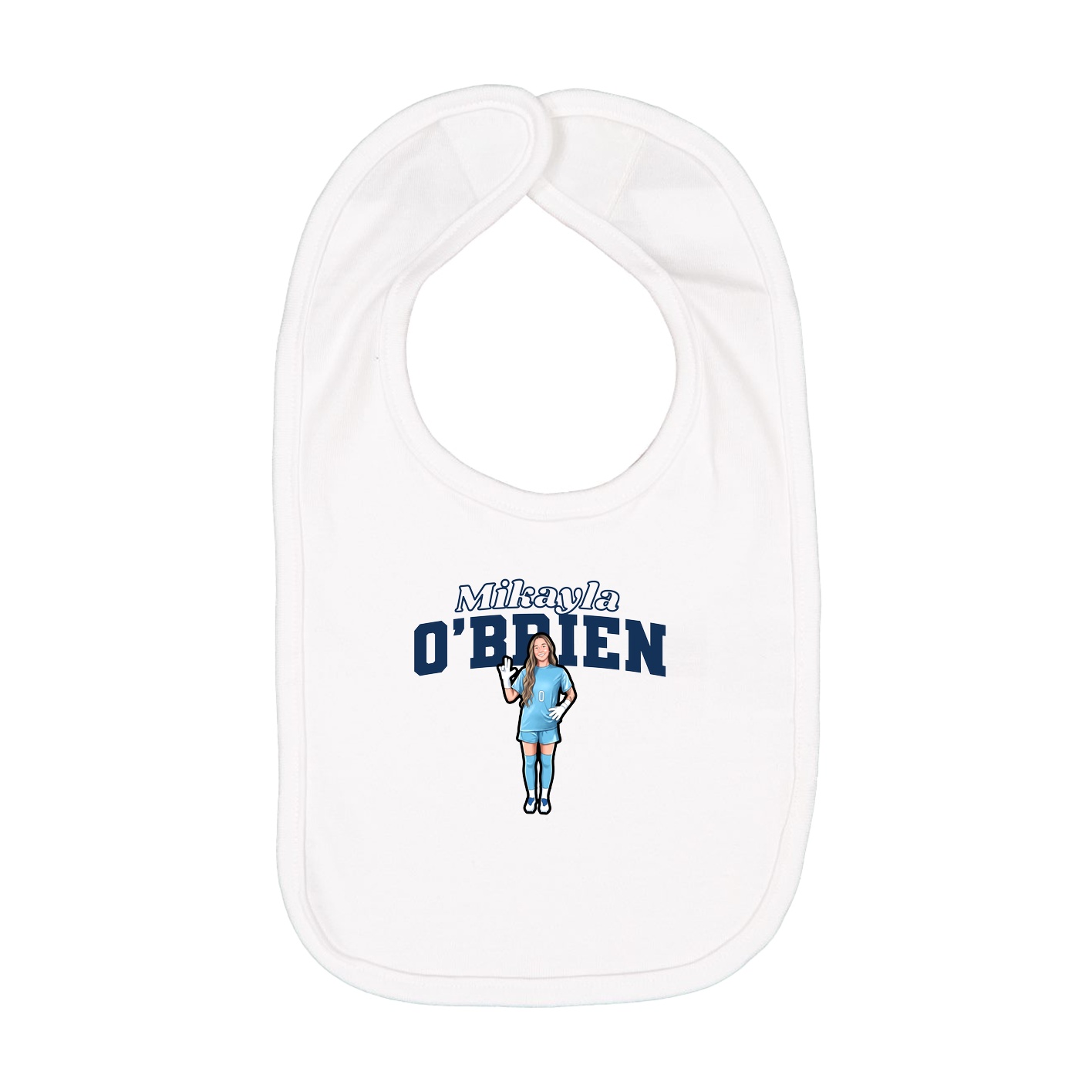 Infant Bib — Name Arch in White