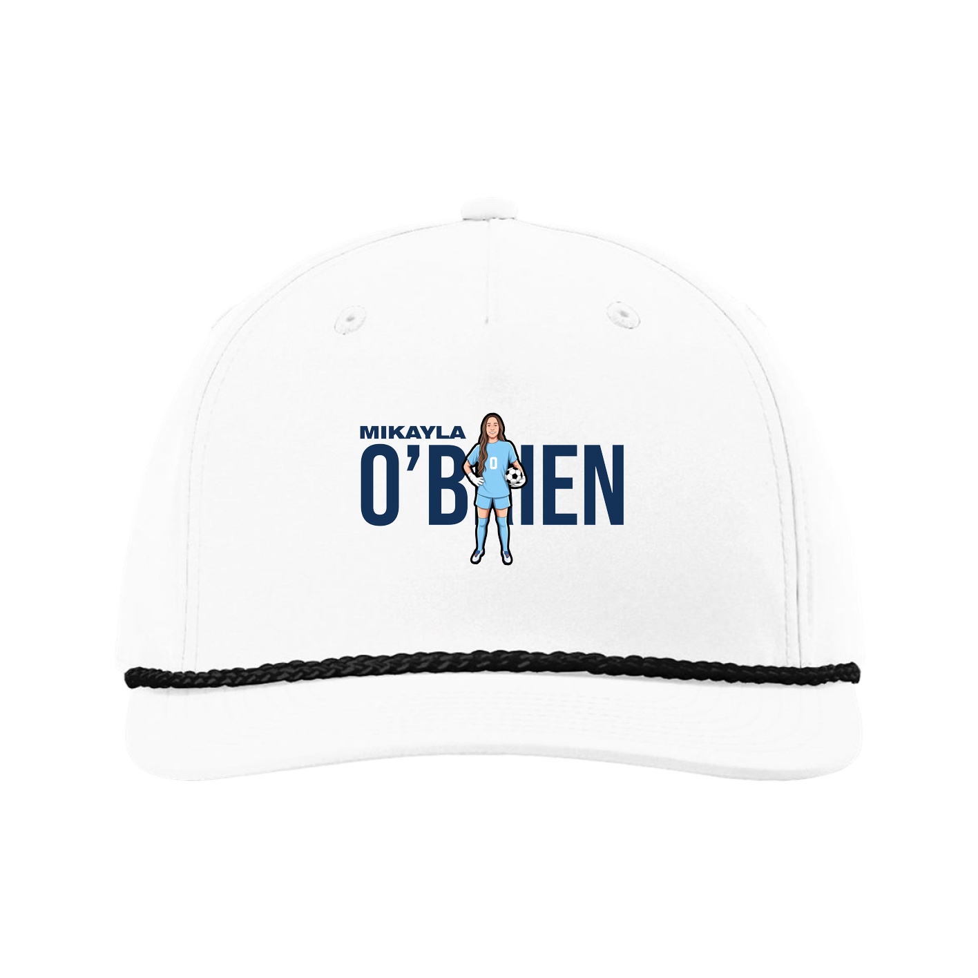 Five-Panel Classic Rope Cap — Player Name in White