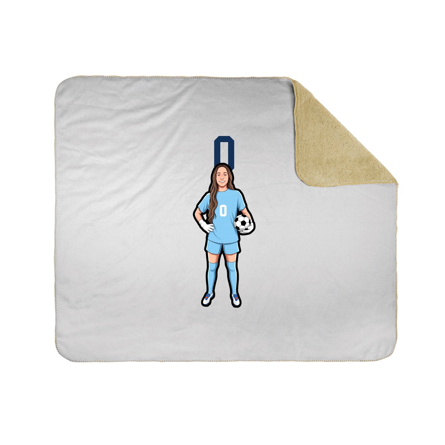 Throw Blanket — Number Top in White
