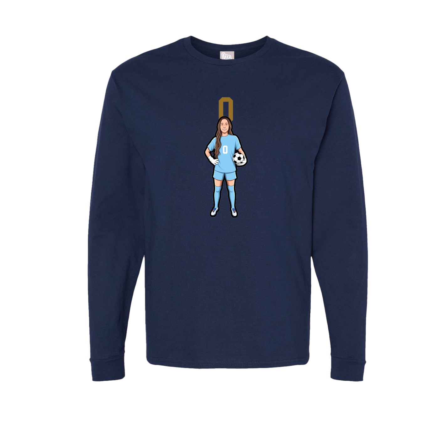 Long Sleeve Tee — Number Top in Navy