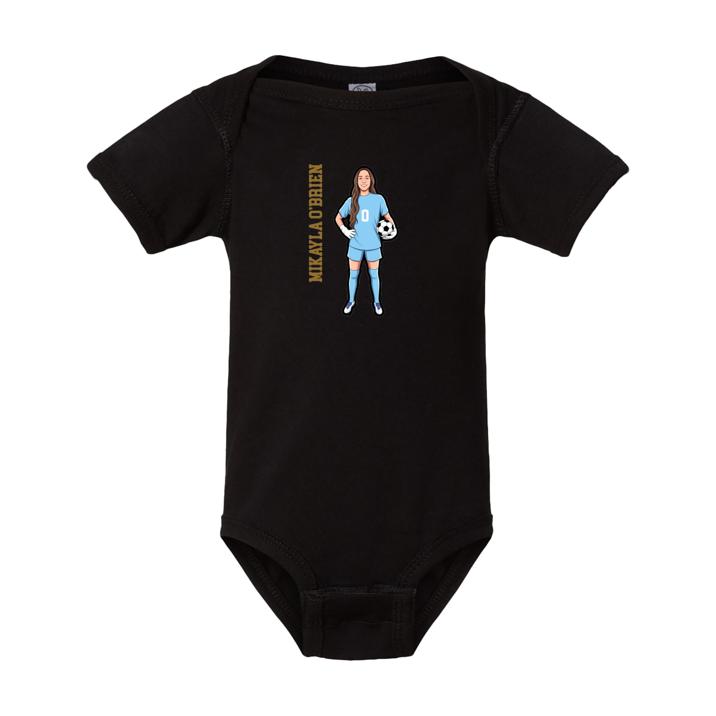 Baby Onesie — Name Vertical in Black