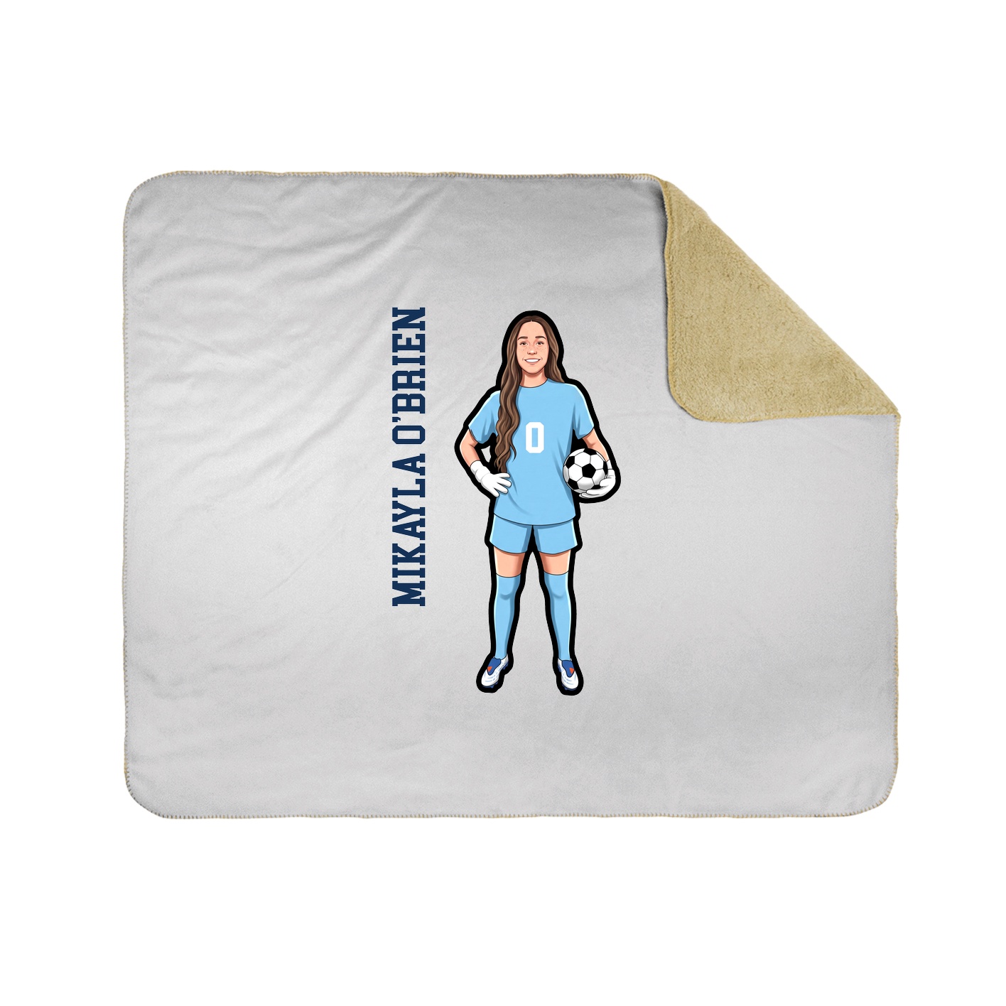 Throw Blanket — Name Vertical in White
