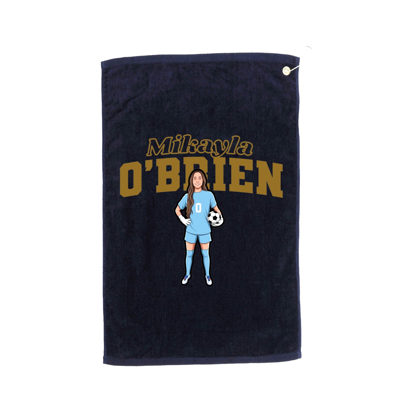 Golf Towel — Name Arch in Navy