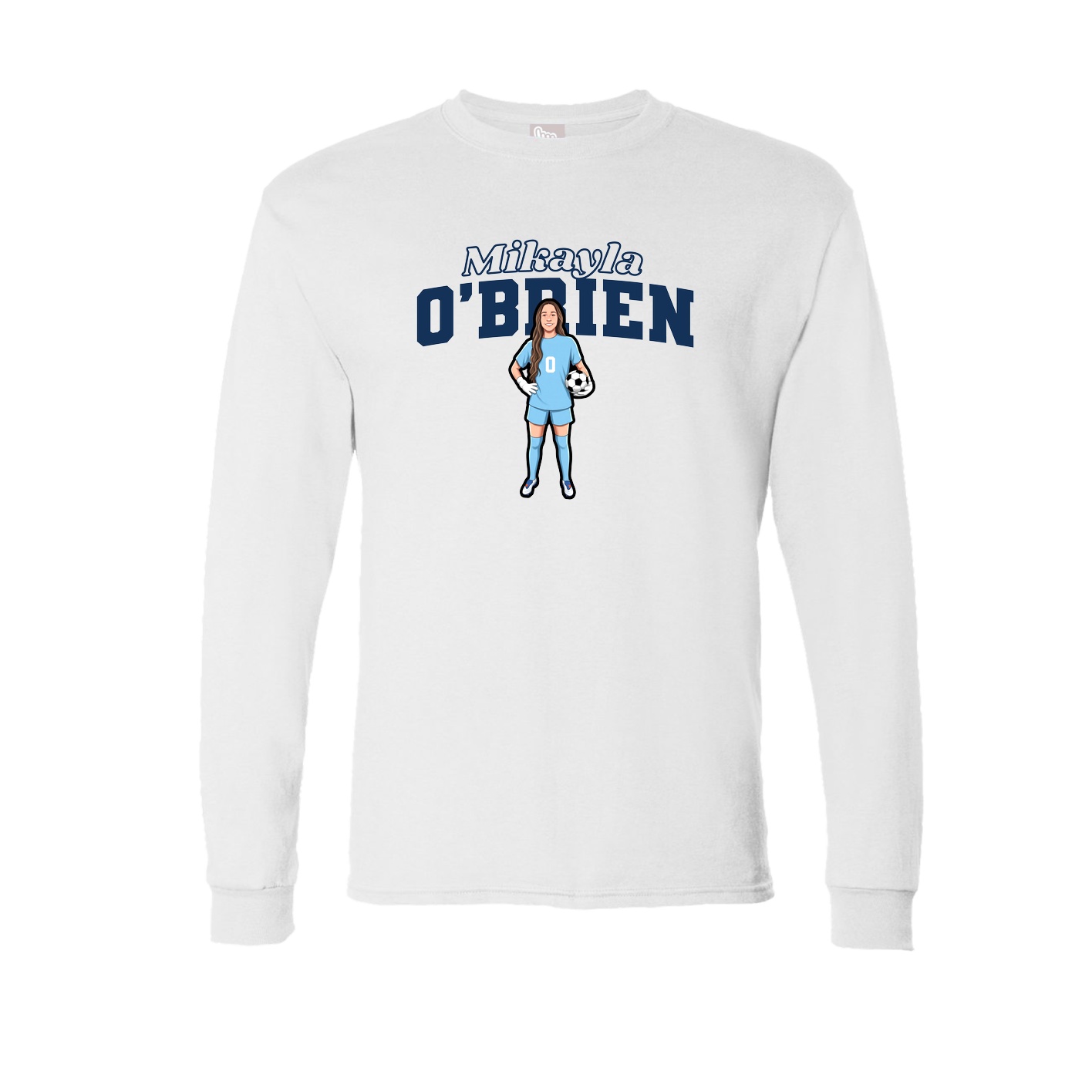 Long Sleeve Tee — Name Arch in White