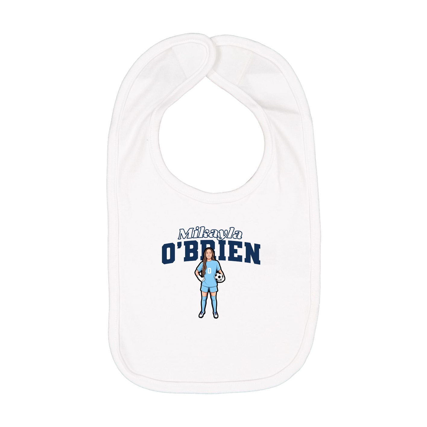 Infant Bib — Name Arch in White