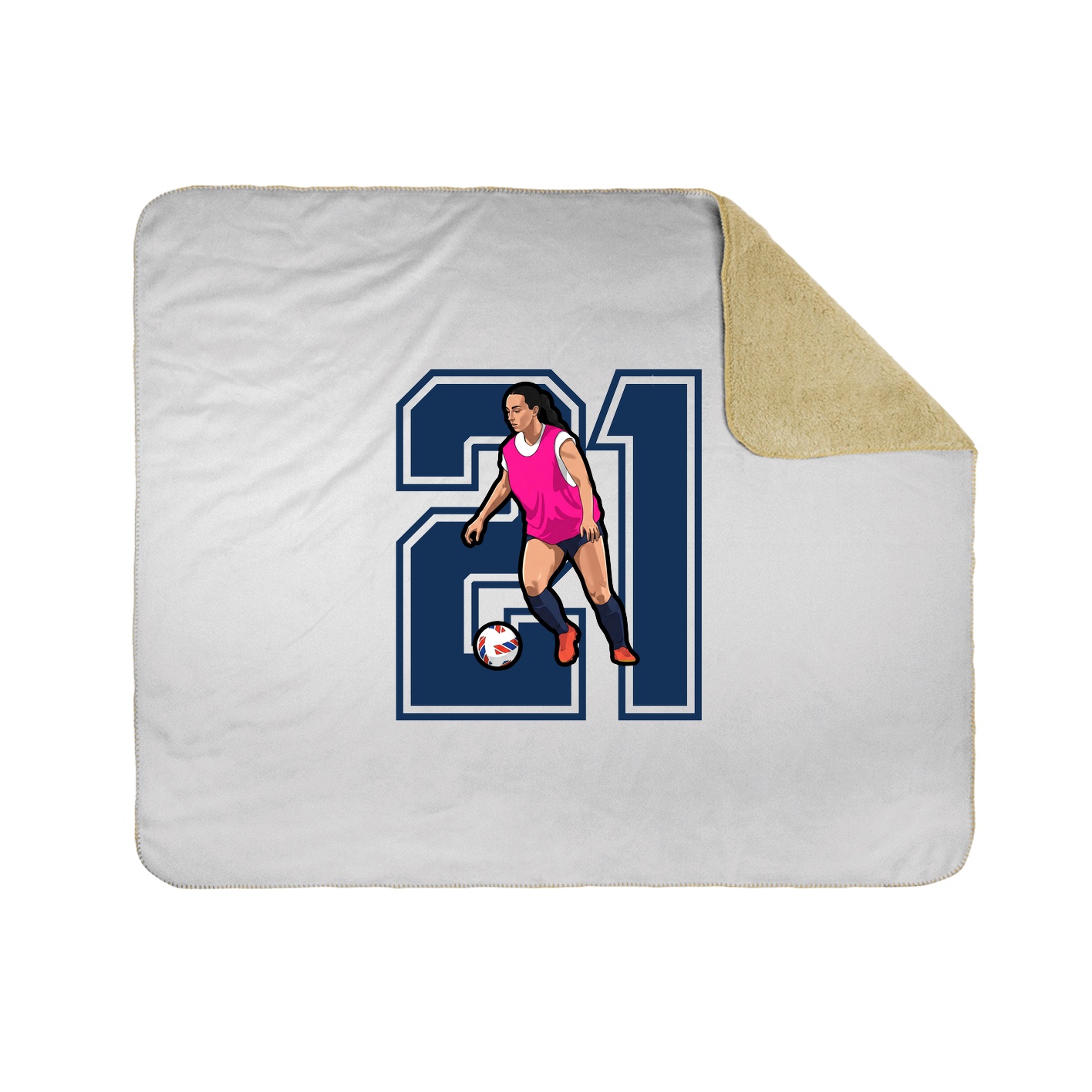 Throw Blanket — Number in White