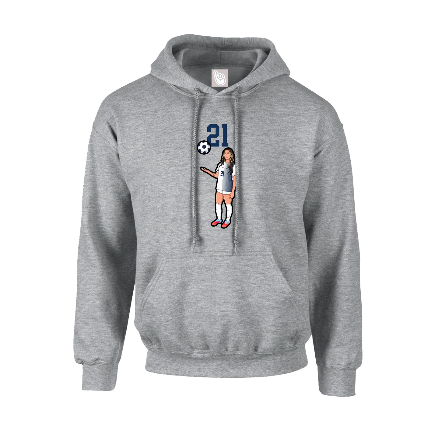 Hoodie — Number Top in Grey
