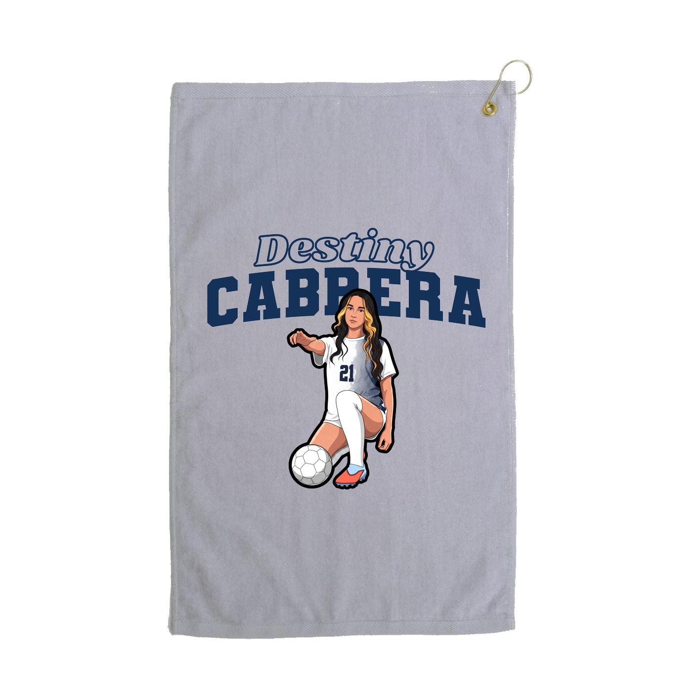 Golf Towel — Name Arch in Grey