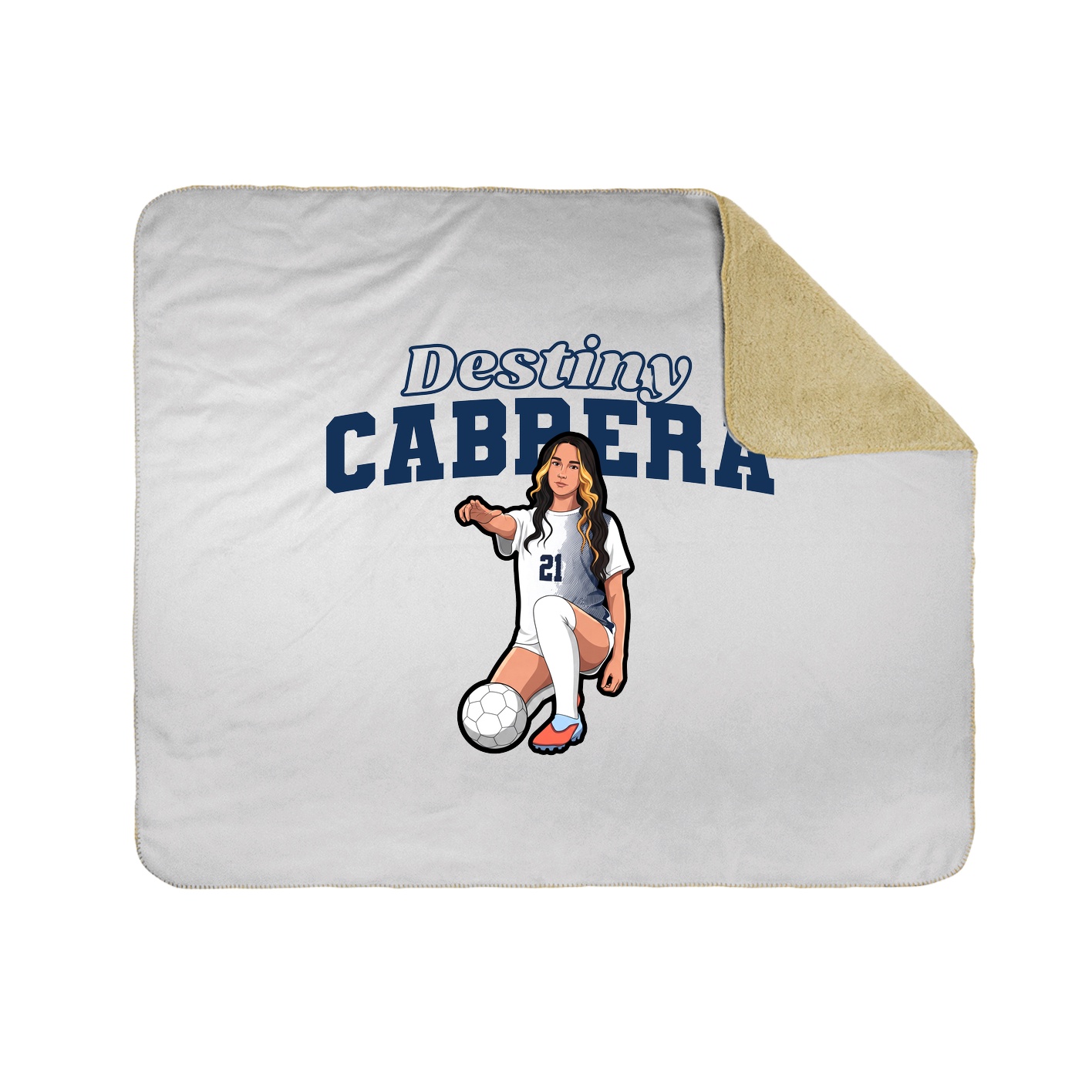 Throw Blanket — Name Arch in White