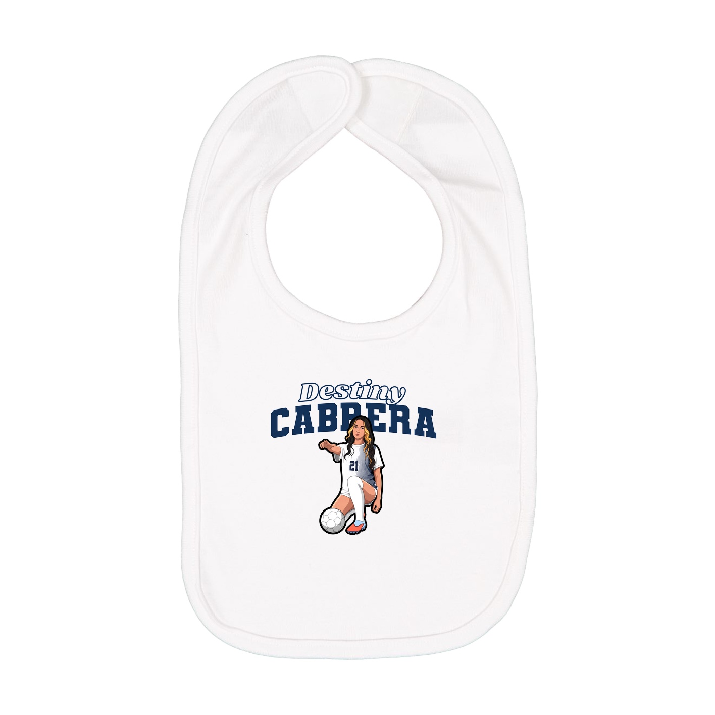 Infant Bib — Name Arch in White