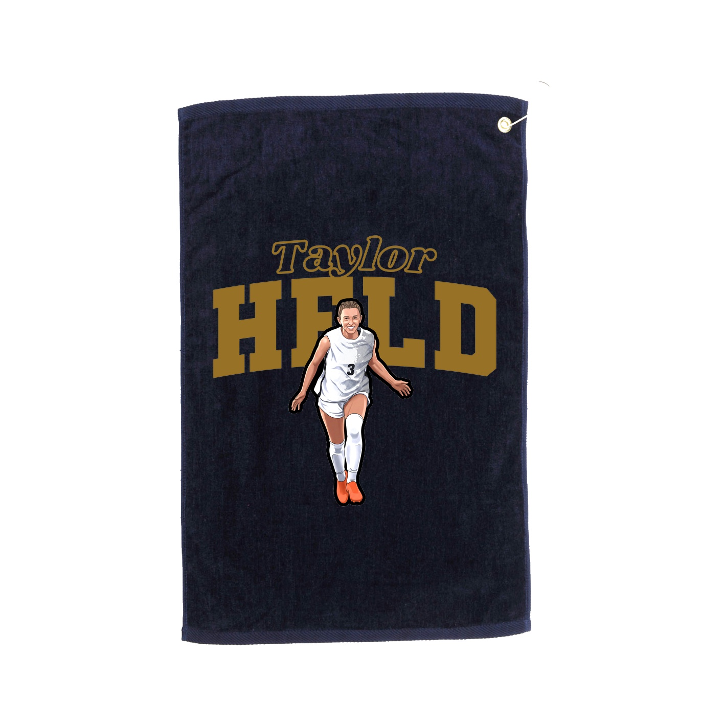 Golf Towel — Name Arch in Navy