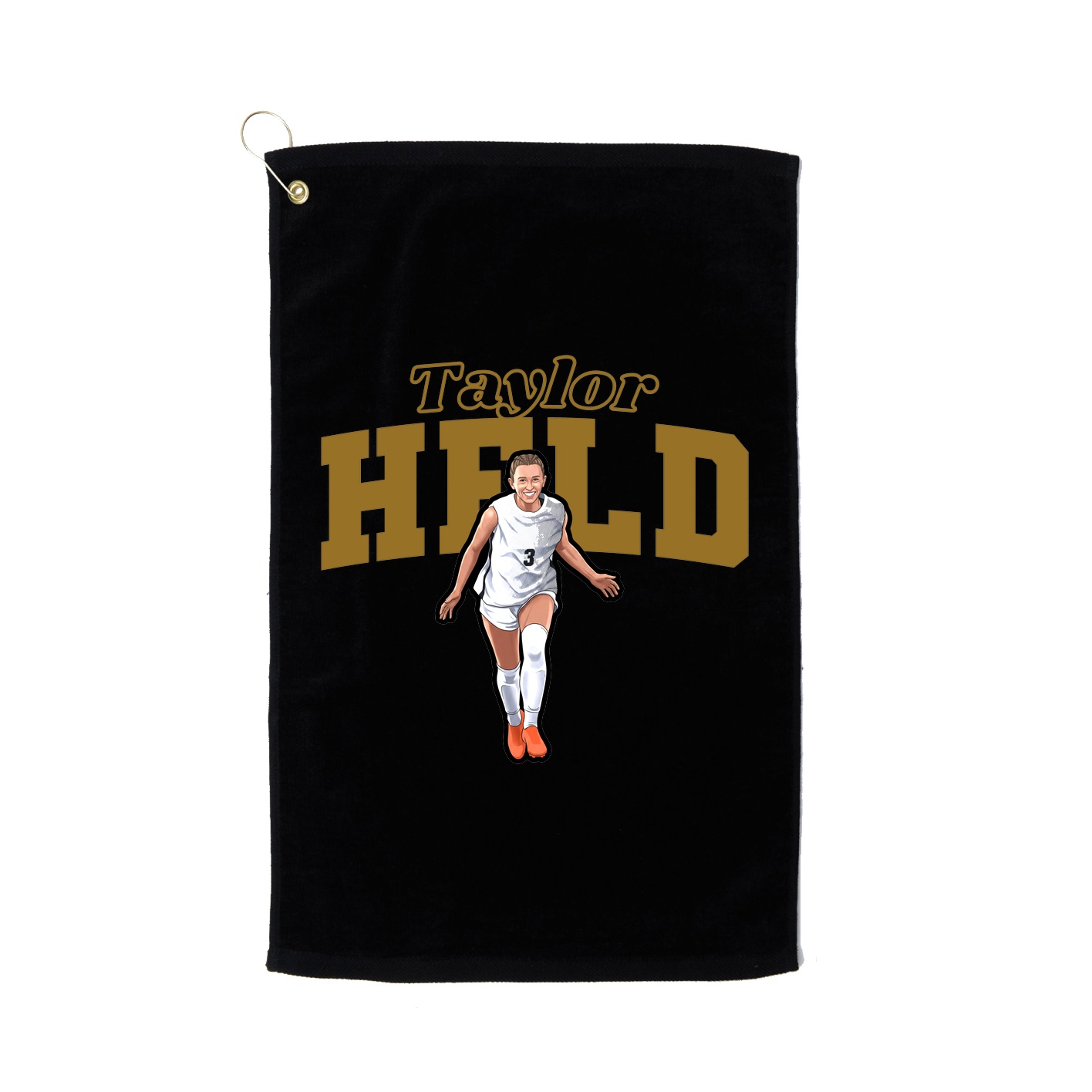 Golf Towel — Name Arch in Black