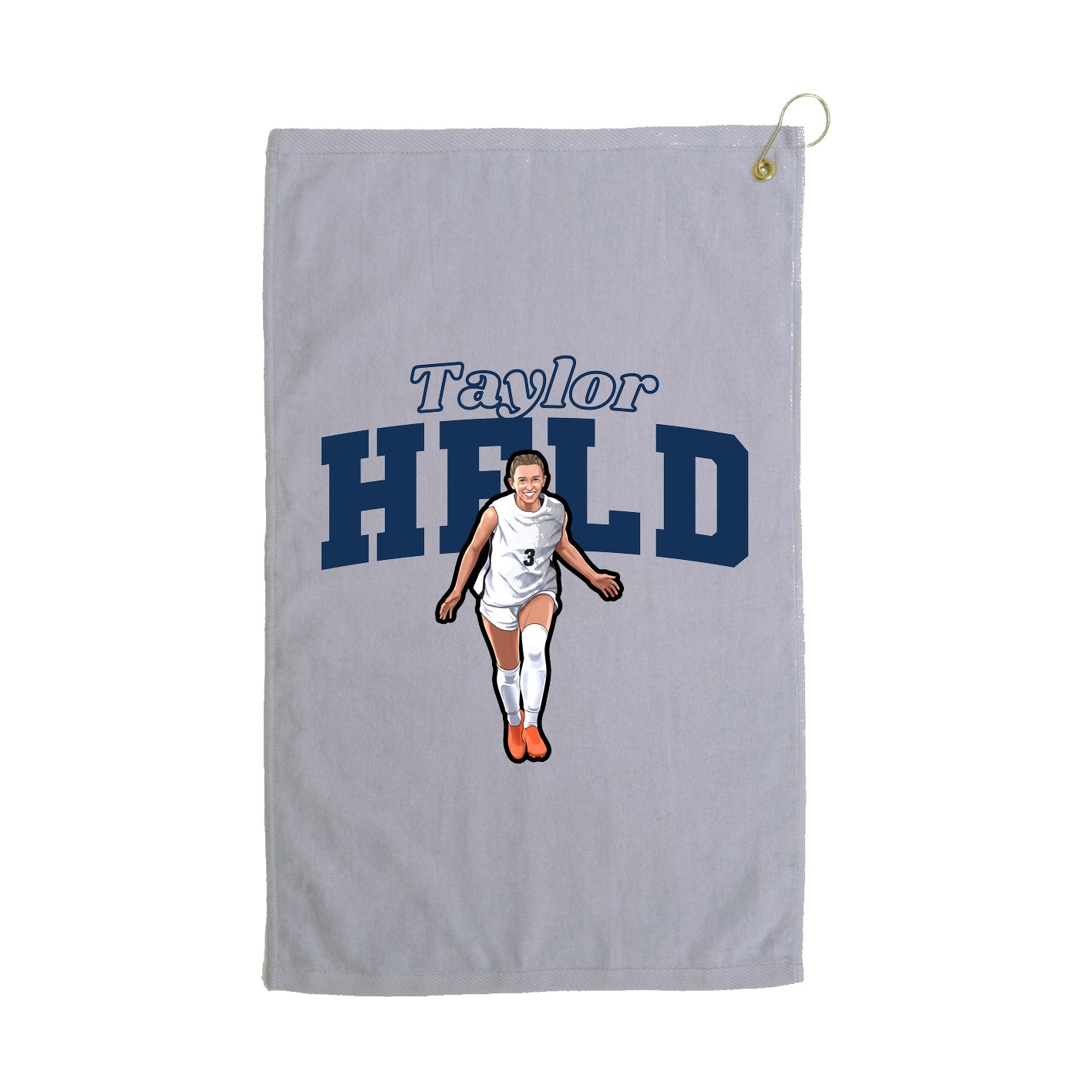Golf Towel — Name Arch in Grey