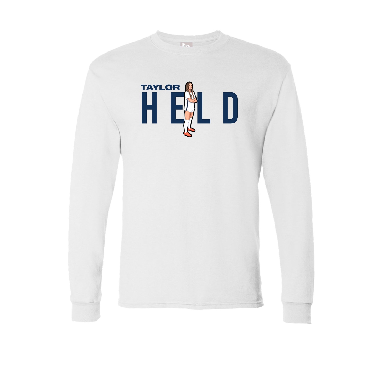 Long Sleeve Tee — Player Name in White