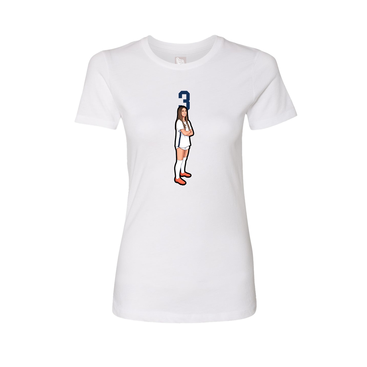 Womens Tee — Number Top in White