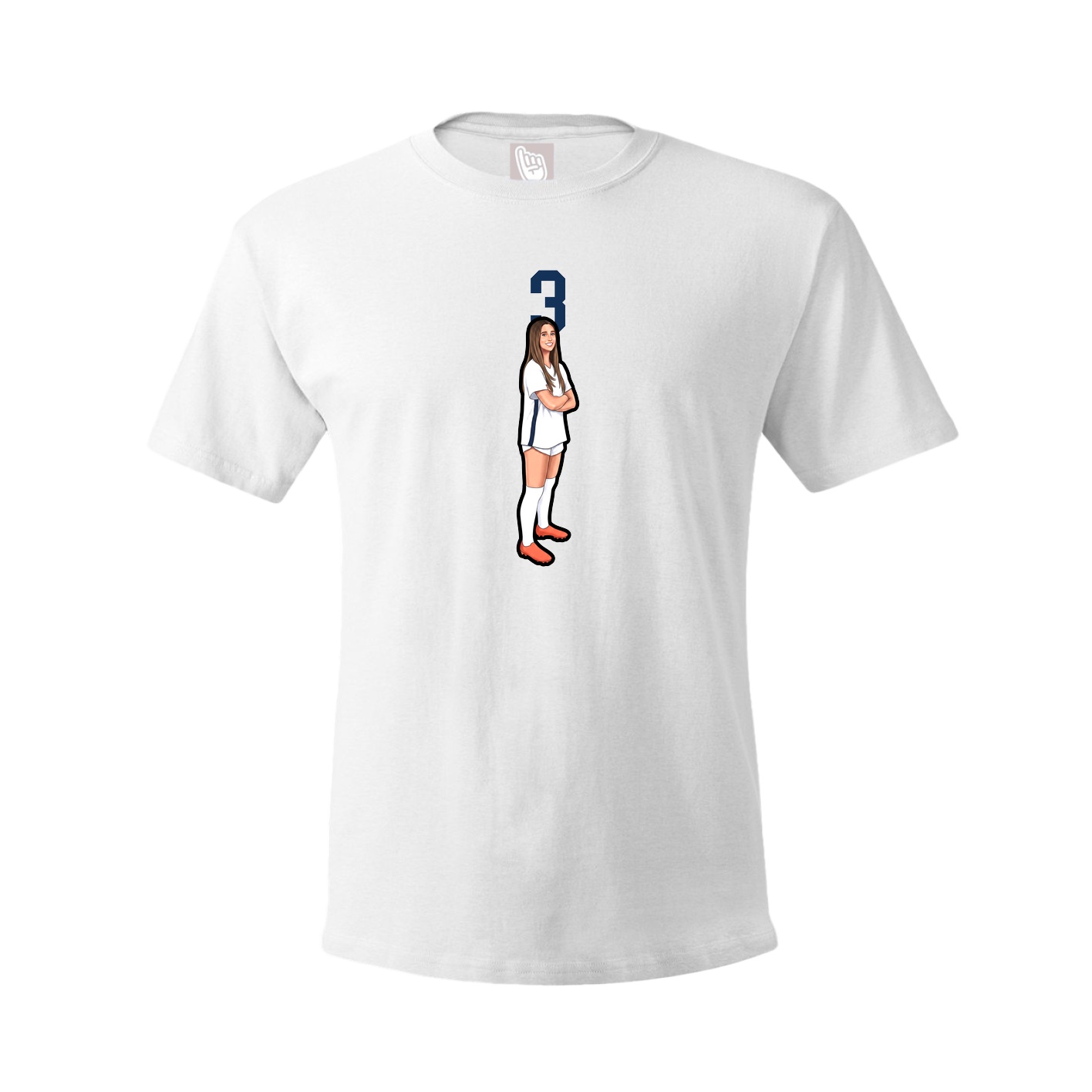 Youth Tee — Number Top in White