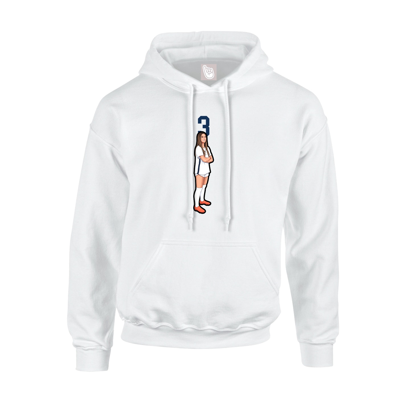 Youth Hoodie — Number Top in White