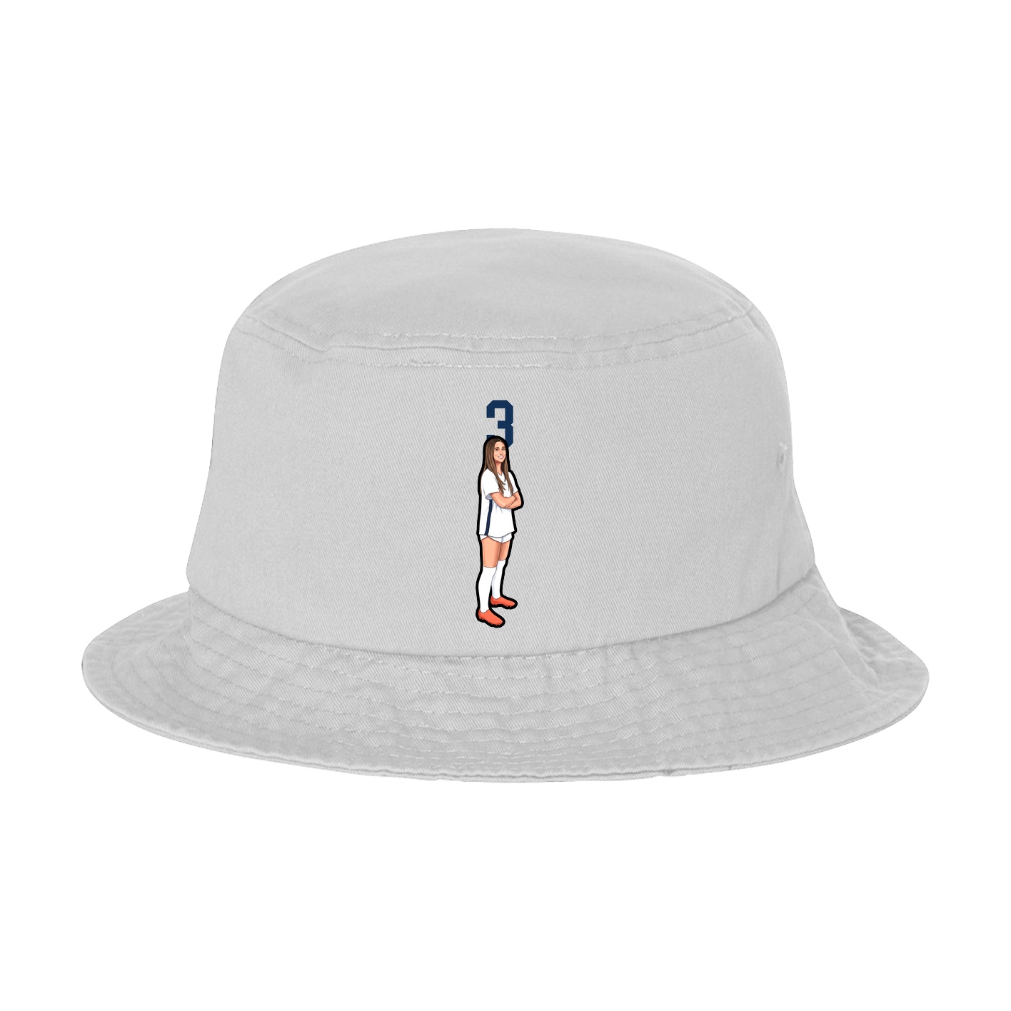 Bucket Cap — Number Top in White