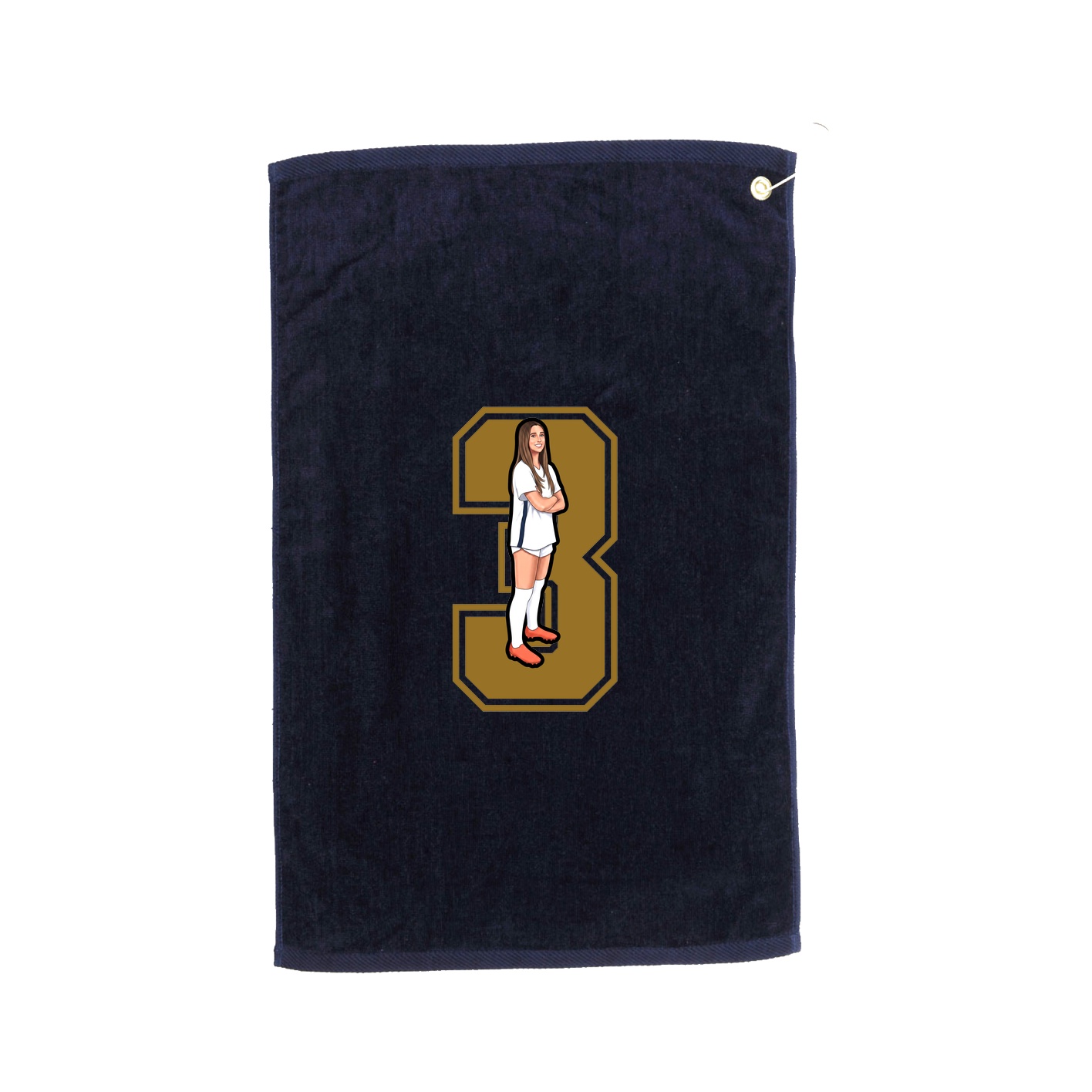 Golf Towel — Number in Navy