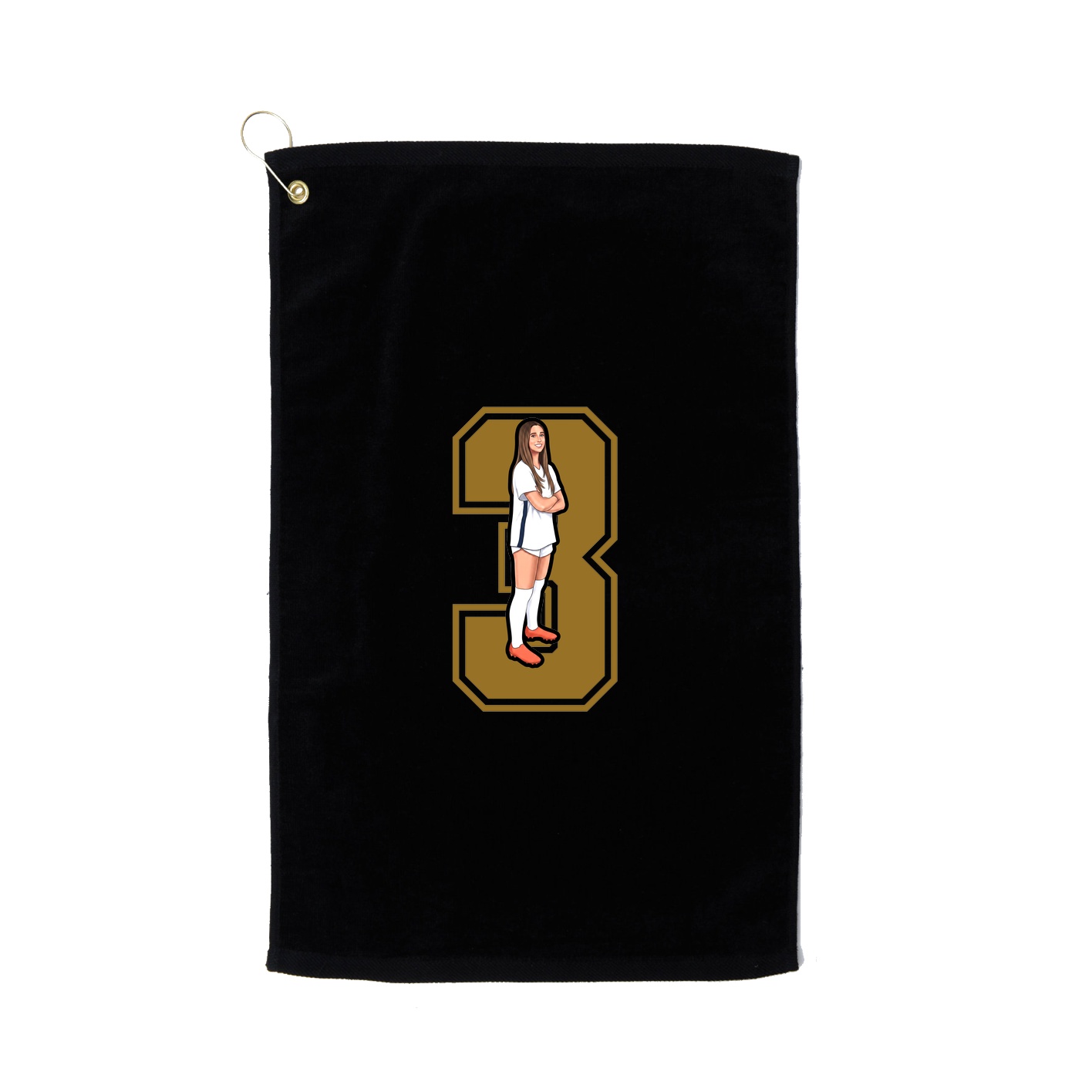 Golf Towel — Number in Black