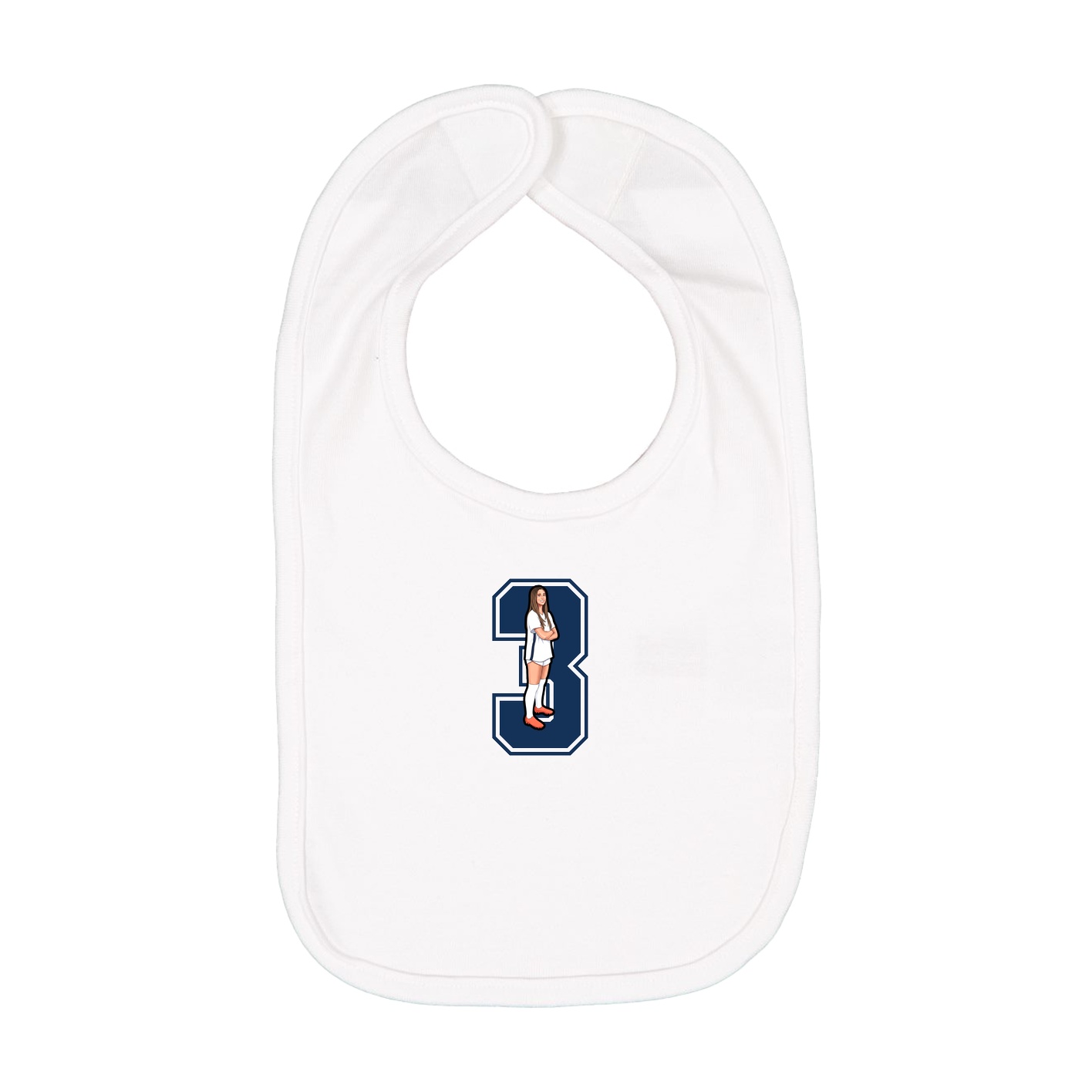 Infant Bib — Number in White