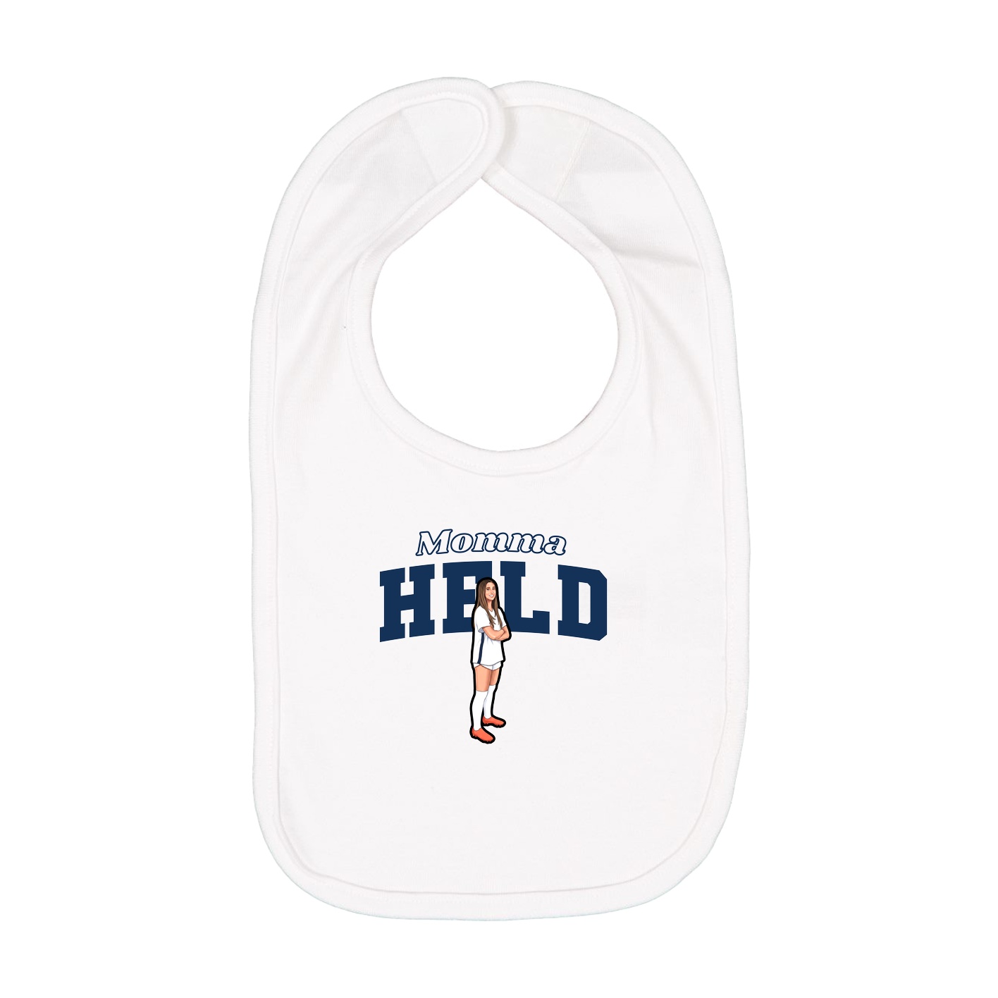 Infant Bib — Mothers Day Block in White