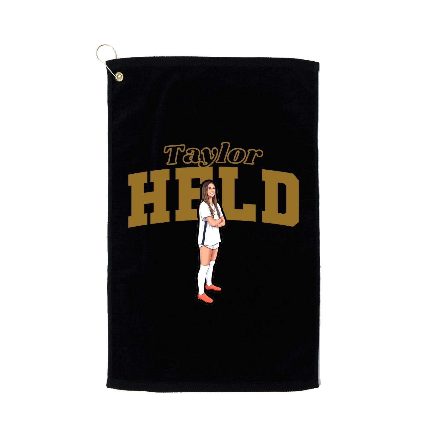 Golf Towel — Name Arch in Black