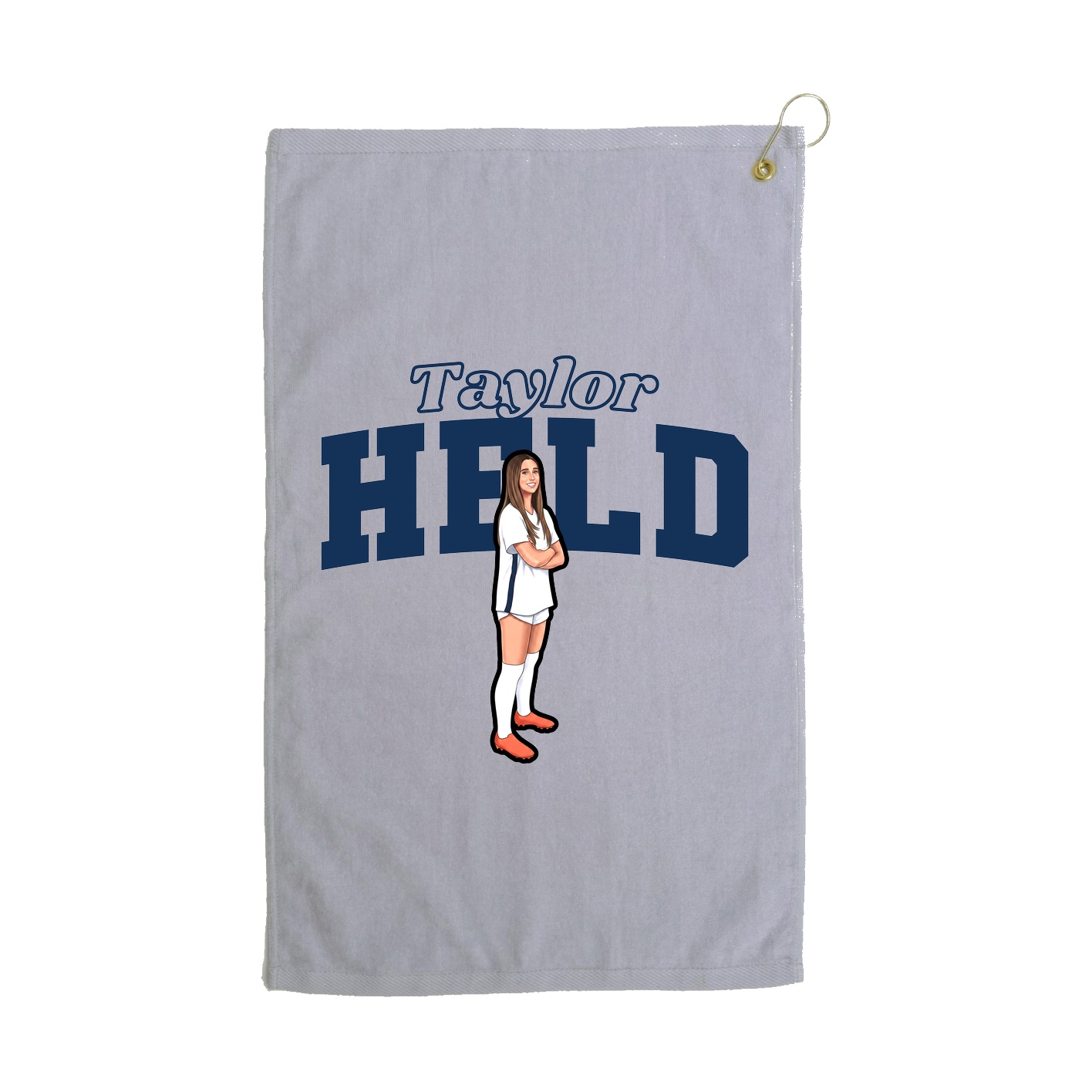 Golf Towel — Name Arch in Grey