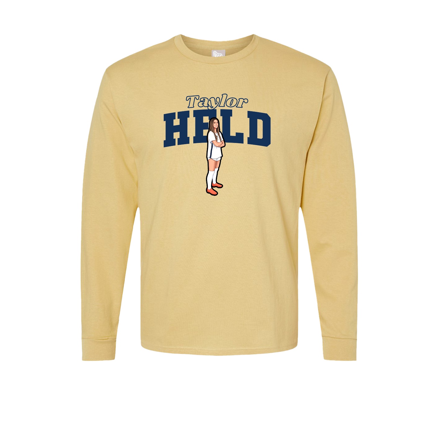 Long Sleeve Tee — Name Arch in Vegas Gold