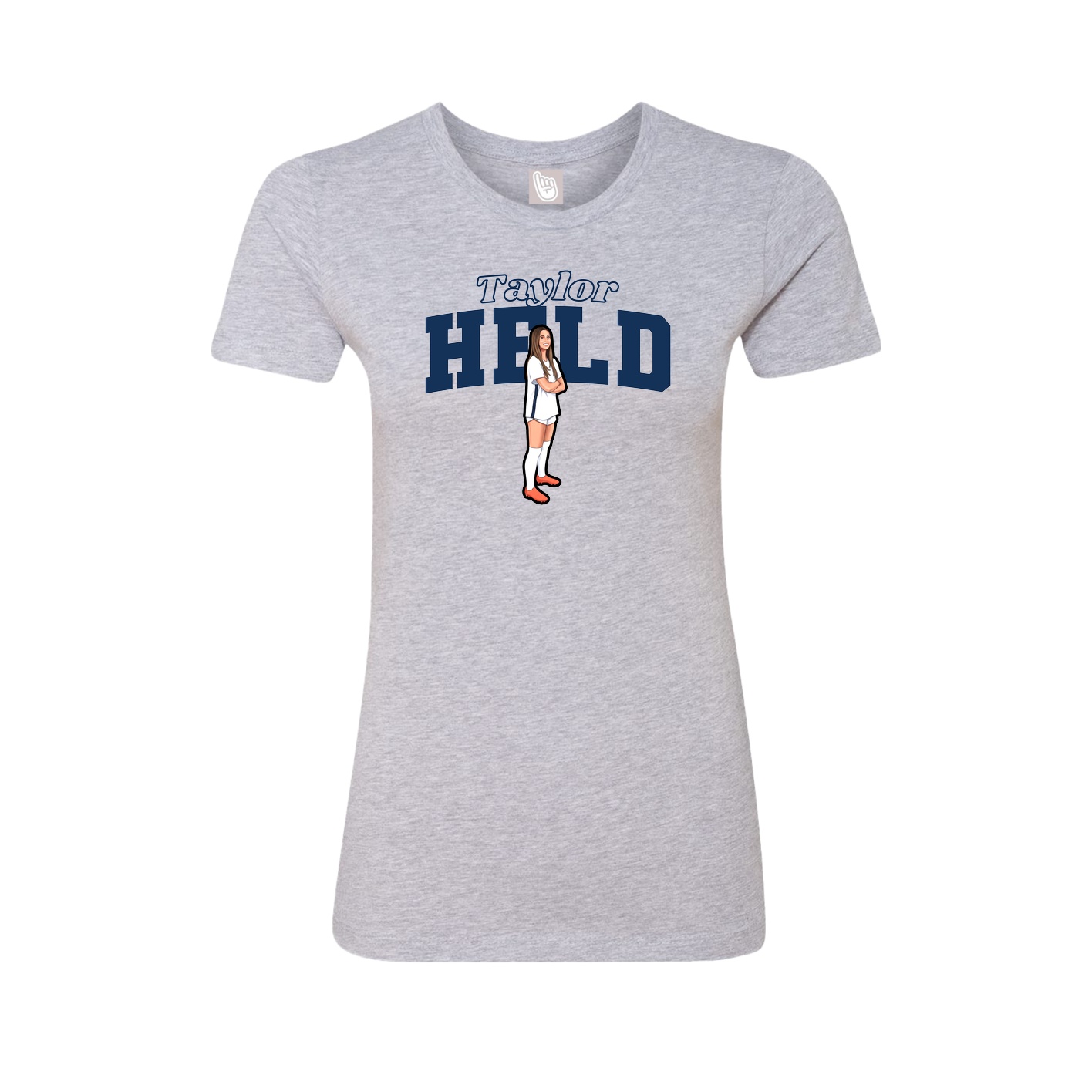 Womens Tee — Name Arch in Grey