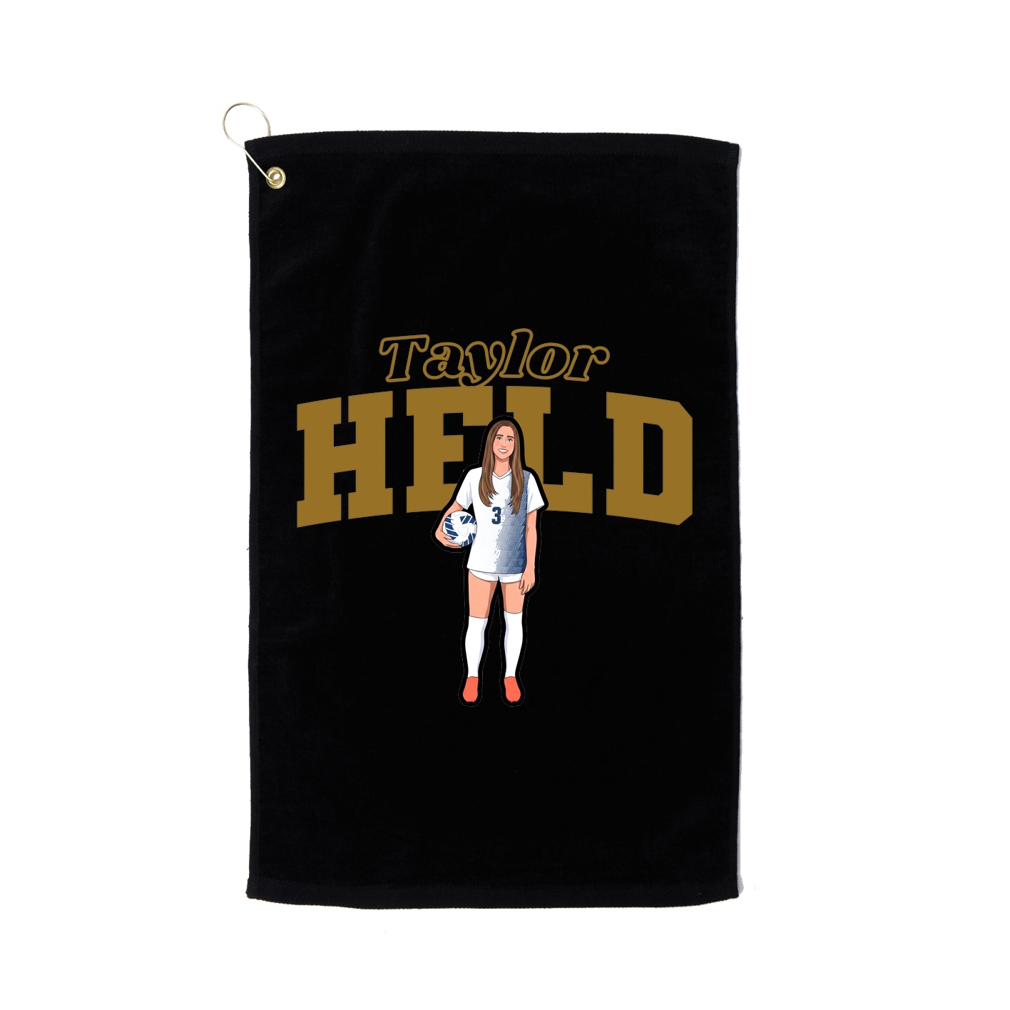 Golf Towel — Name Arch in Black