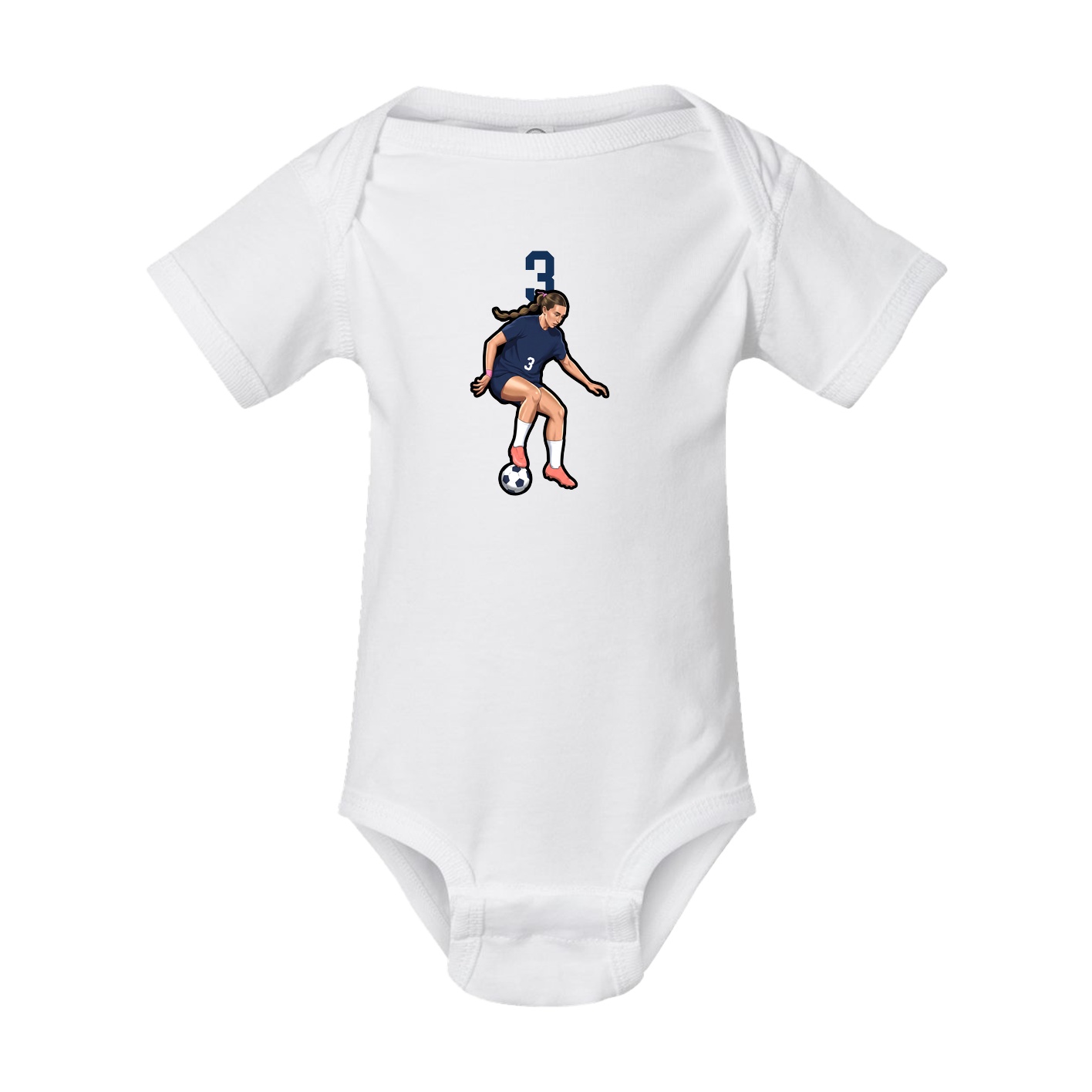 Baby Onesie — Number Top in White