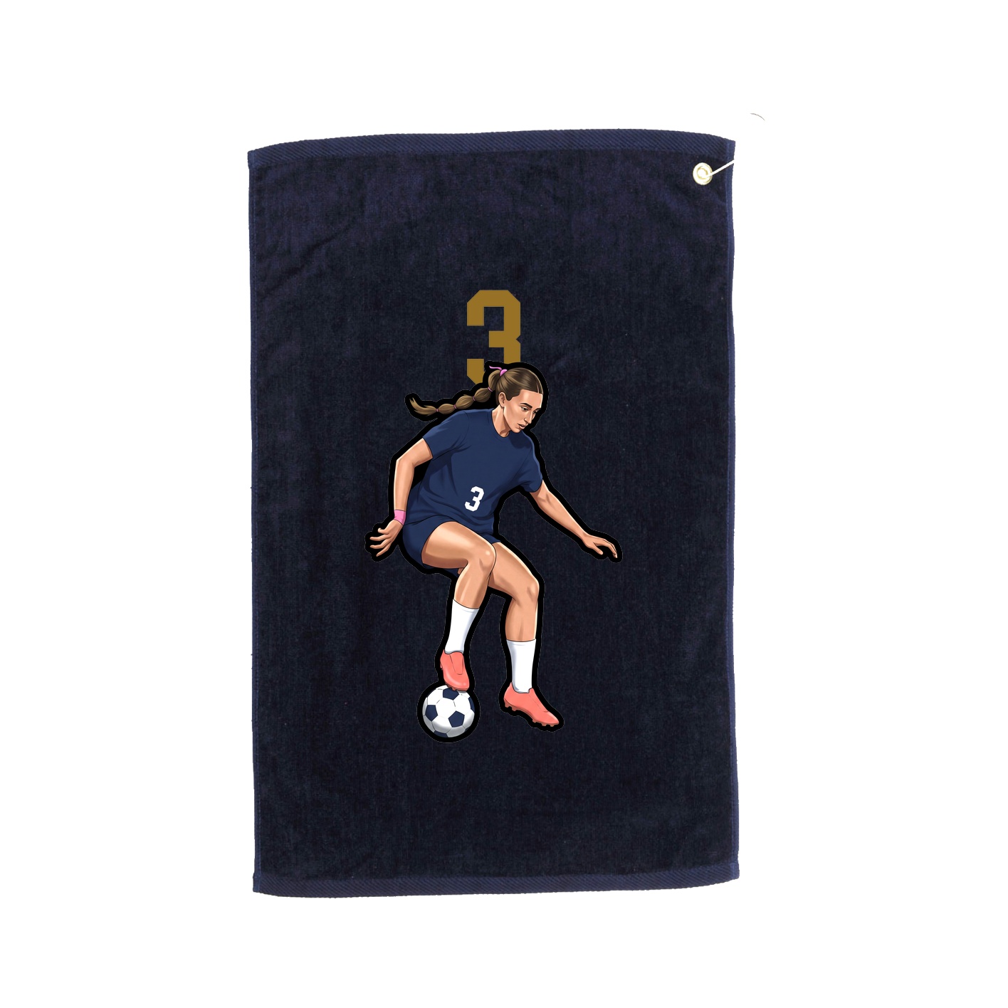 Golf Towel — Number Top in Navy