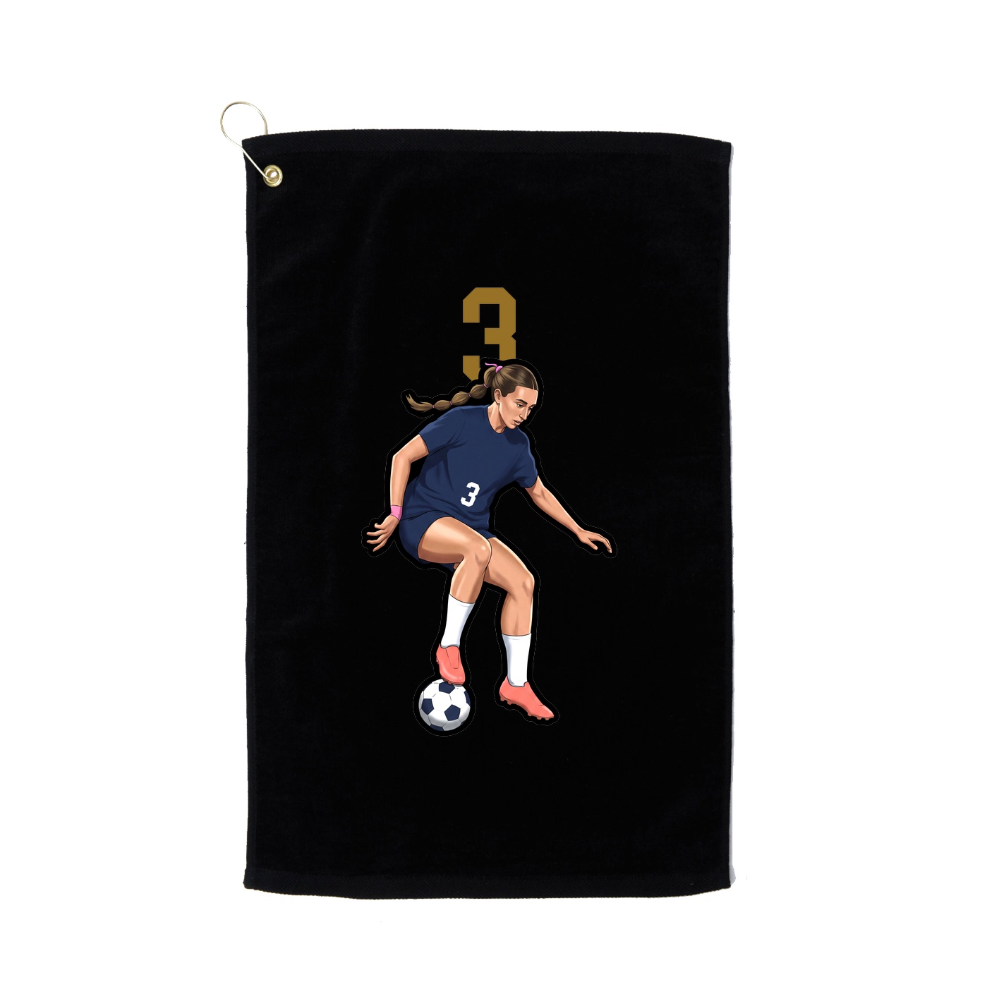 Golf Towel — Number Top in Black