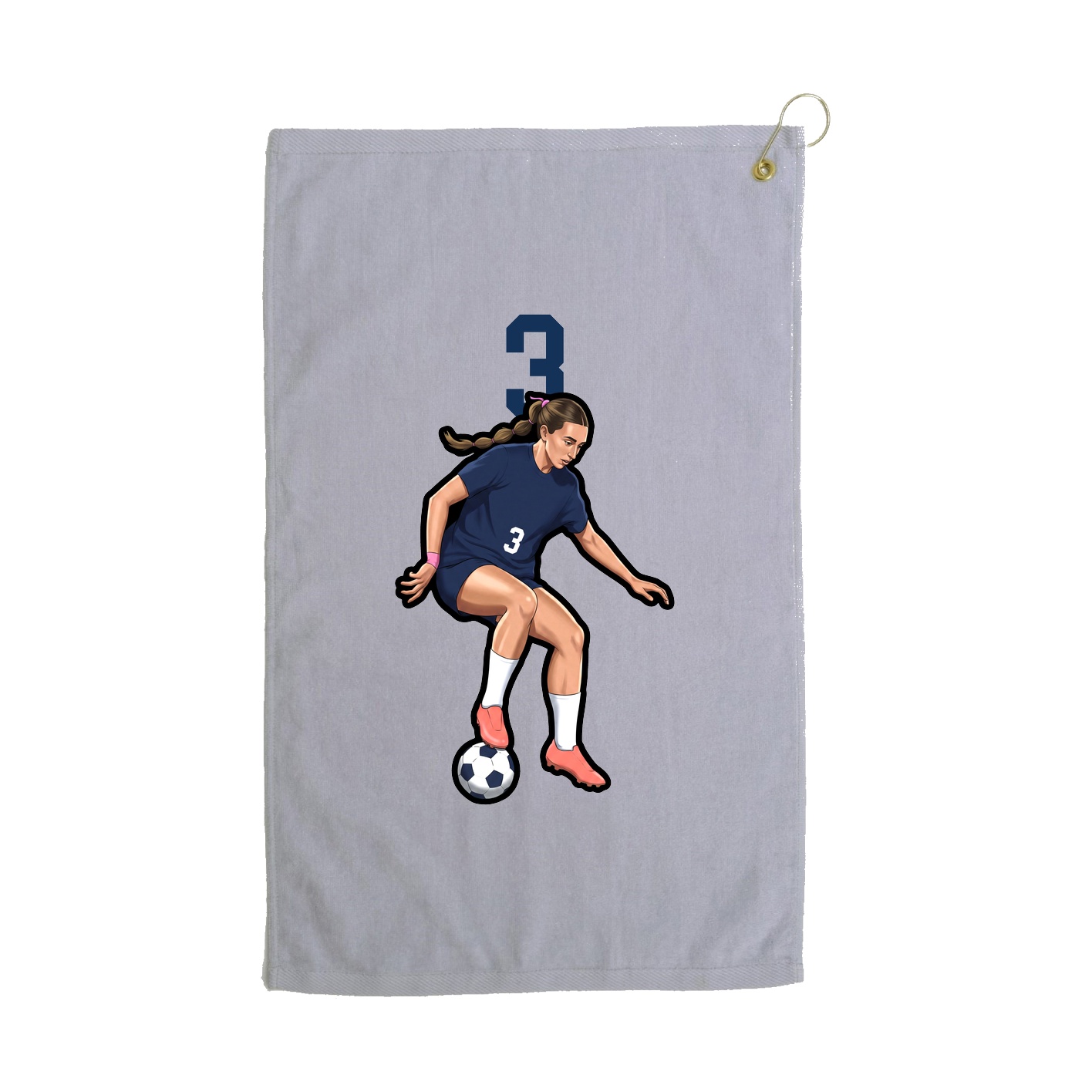 Golf Towel — Number Top in Grey