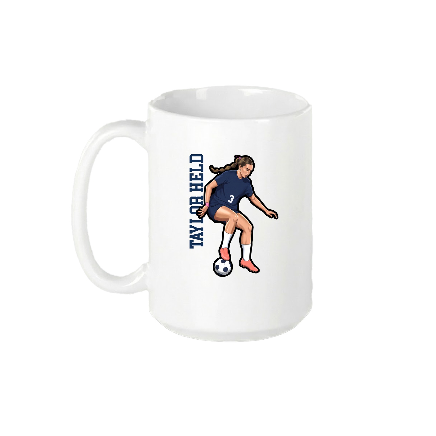 15oz Coffee Mug — Name Vertical in White
