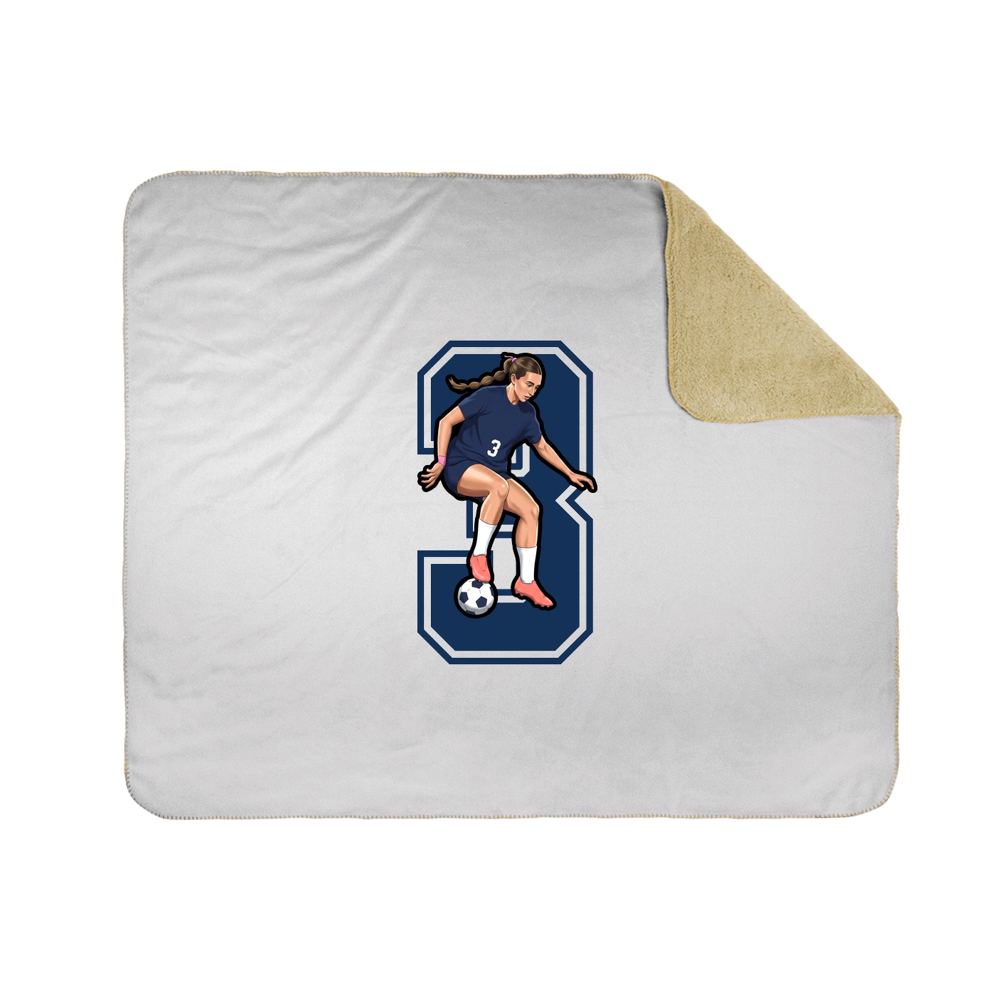 Throw Blanket — Number in White