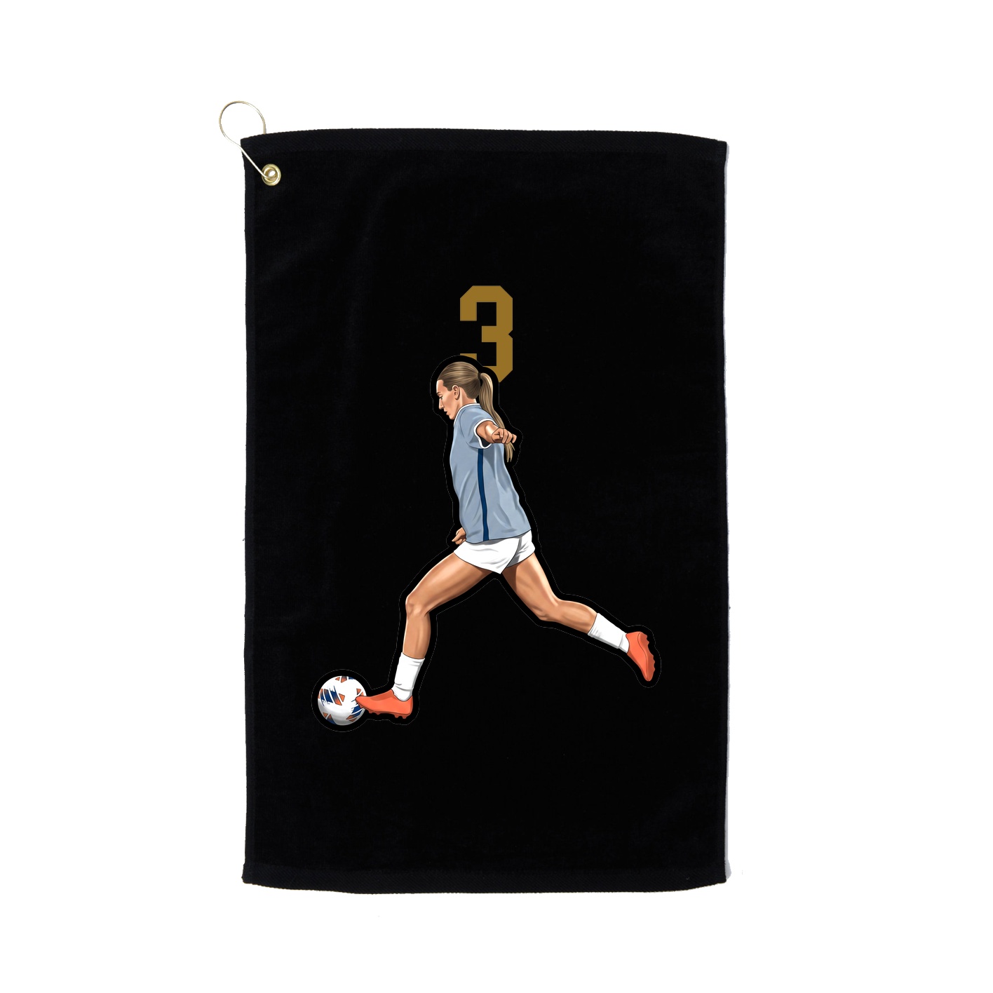 Golf Towel — Number Top in Black