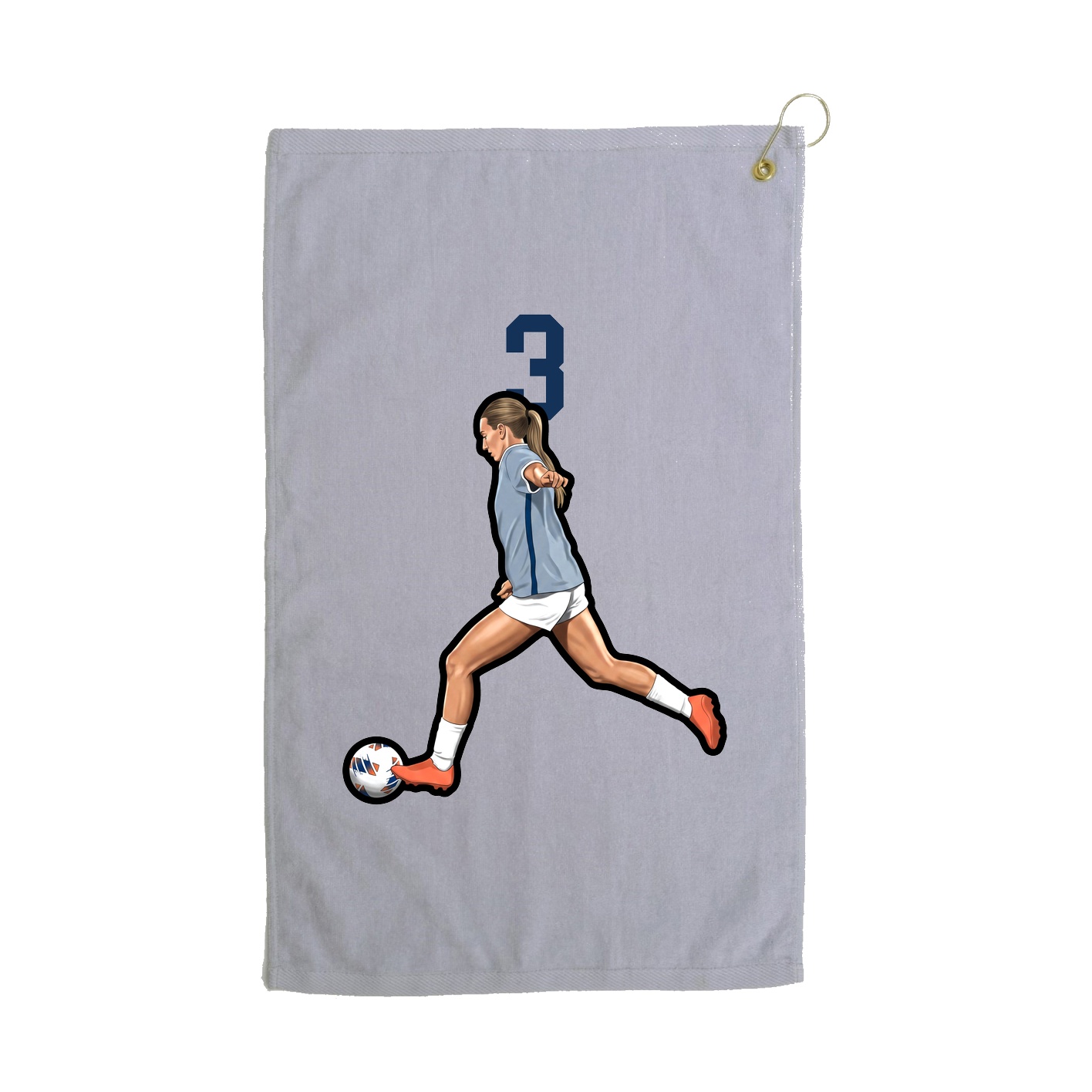 Golf Towel — Number Top in Grey