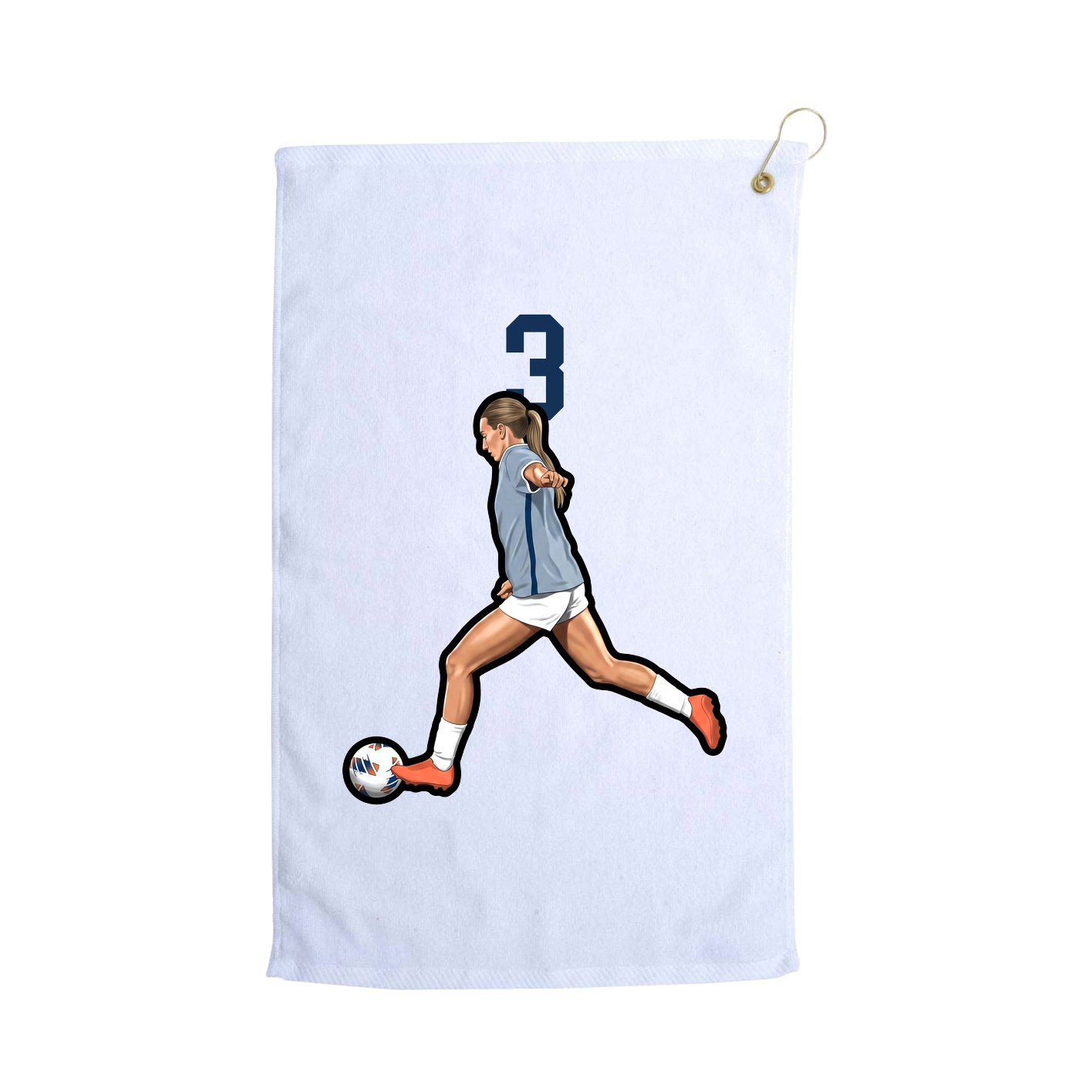 Golf Towel — Number Top in White