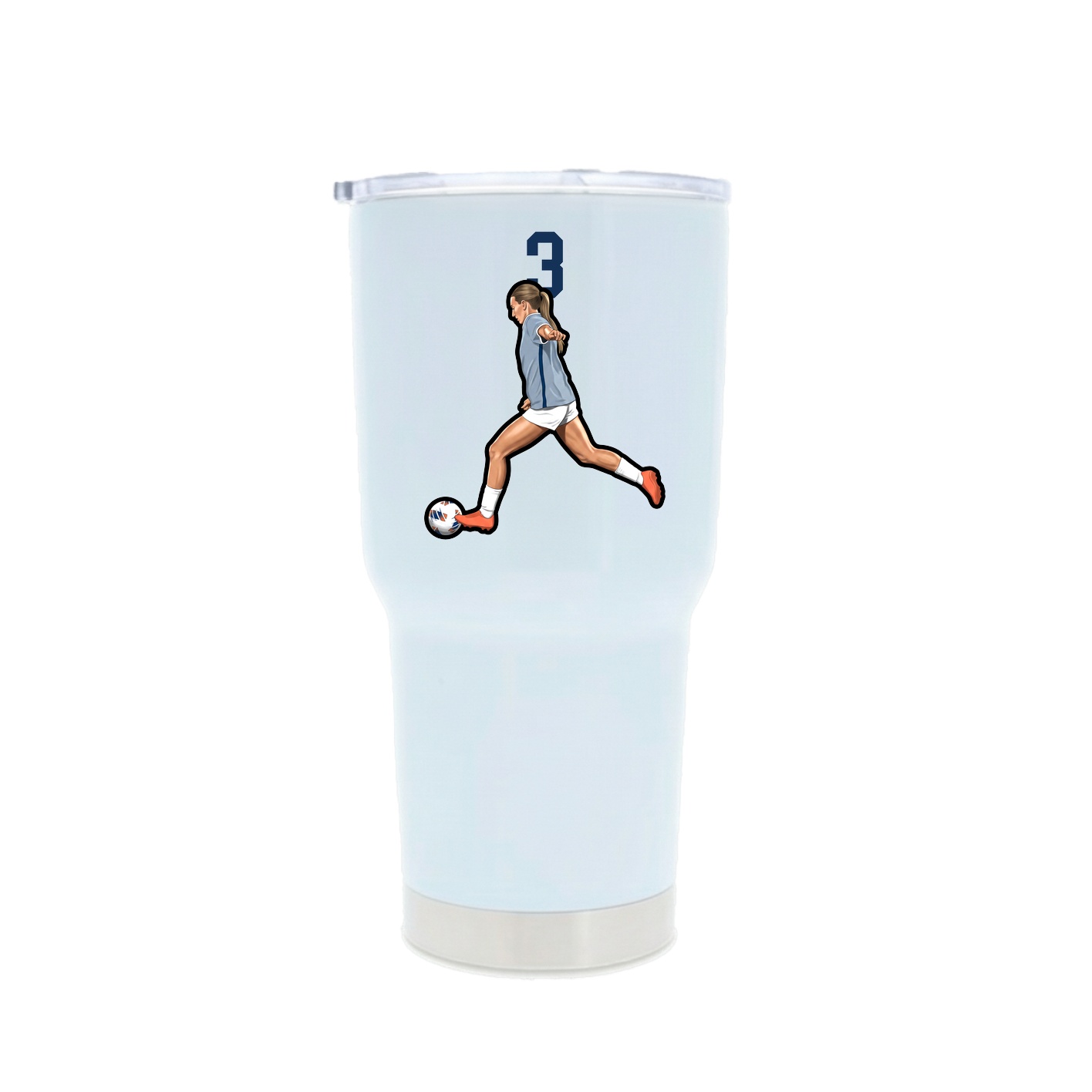 30oz Stainless Steel Tumbler — Number Top in White