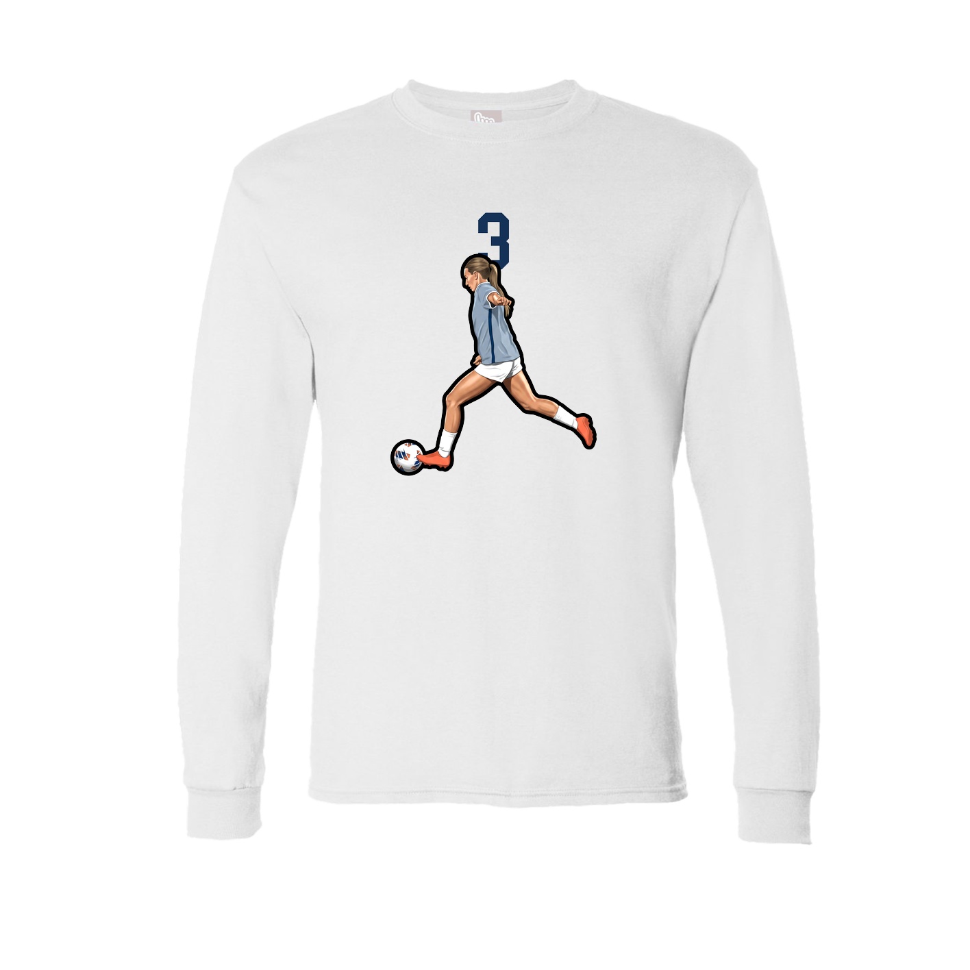 Long Sleeve Tee — Number Top in White