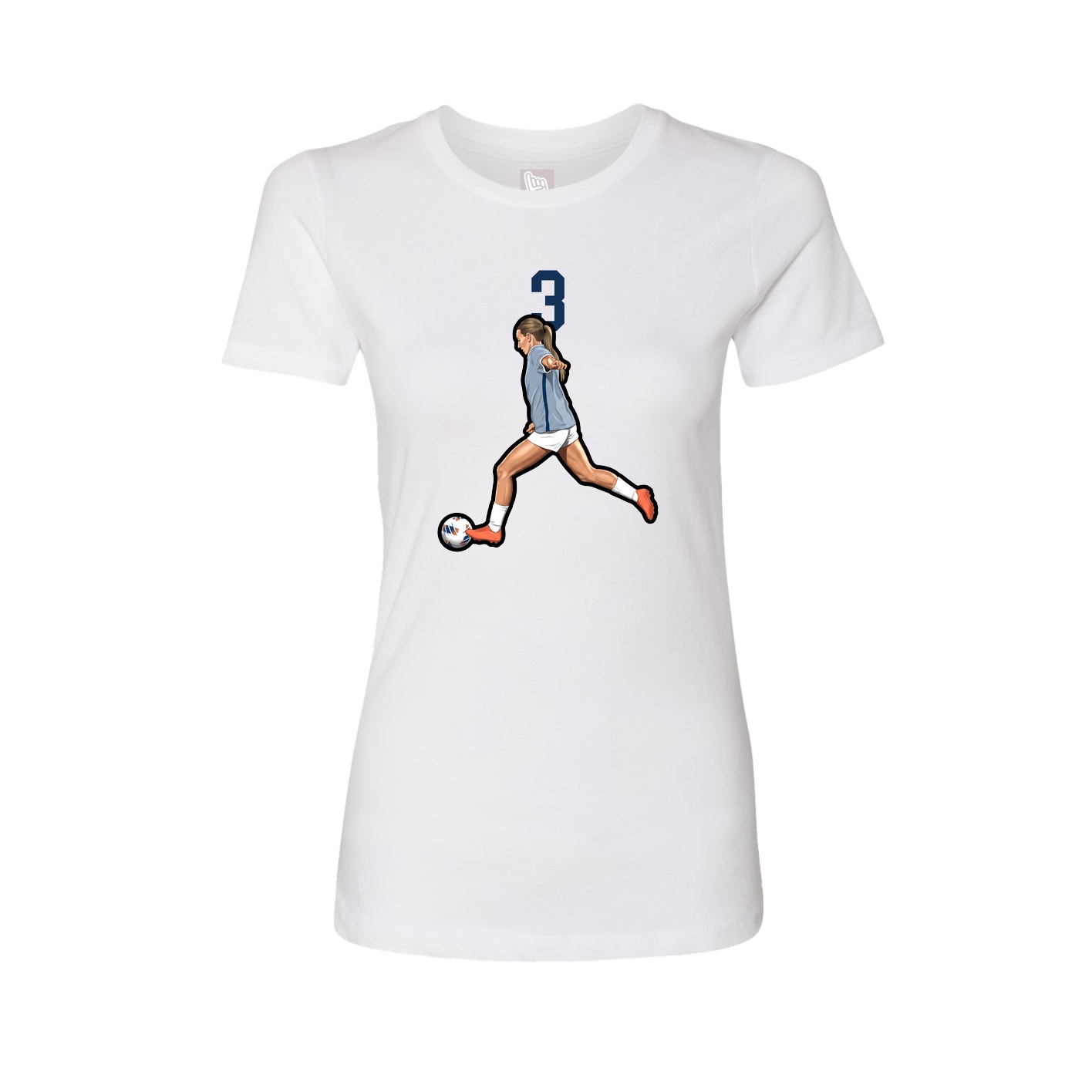 Womens Tee — Number Top in White